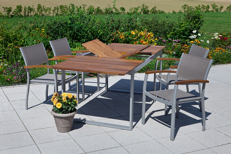 MERXX Garten-Essgruppe "Naxos", (Set, 5 tlg.), mit ausziehbaren Tisch günstig online kaufen