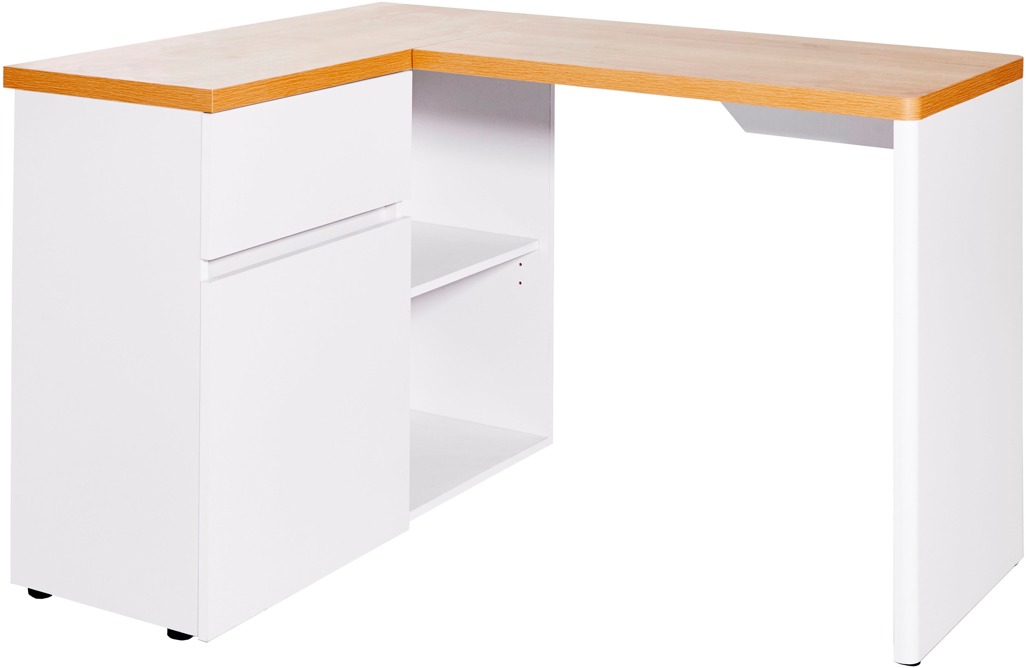 Libre L-Shape Desk brown,white