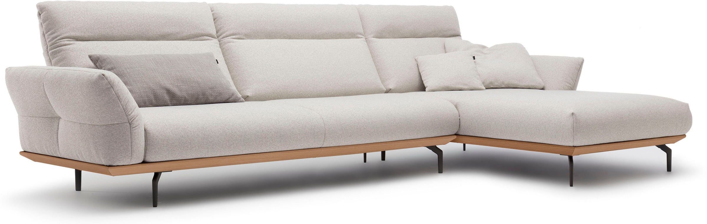 Creation BY ROLF BENZ Ecksofa "CR.460", Sockel in Eiche, Winkelfüße in Umbr günstig online kaufen