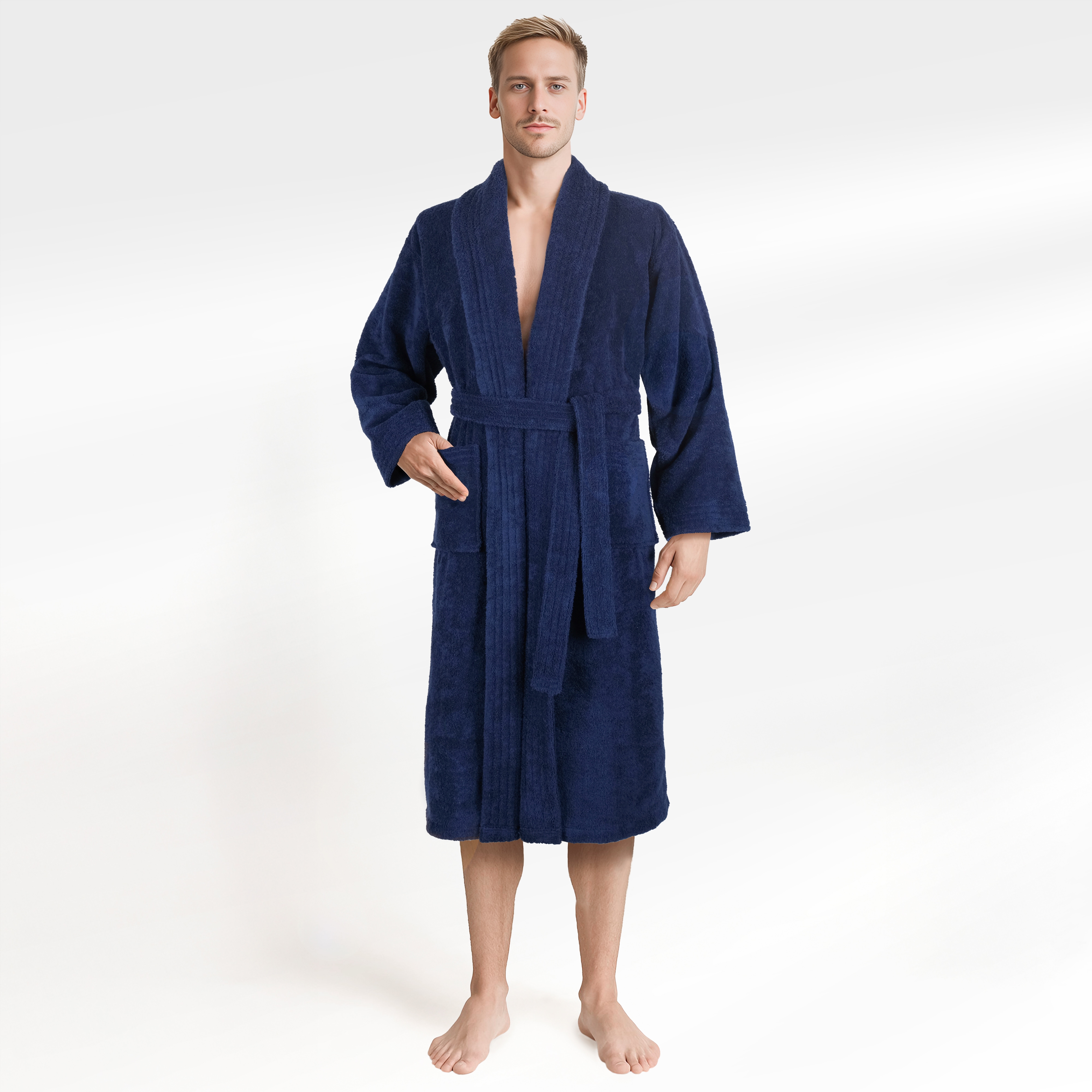 HAMMETEX Herrenbademantel "hergestellt aus 100% Baumwolle – 380 g/m² Frottee, mit Taschen" 1 Stk. saugfähig & Weich