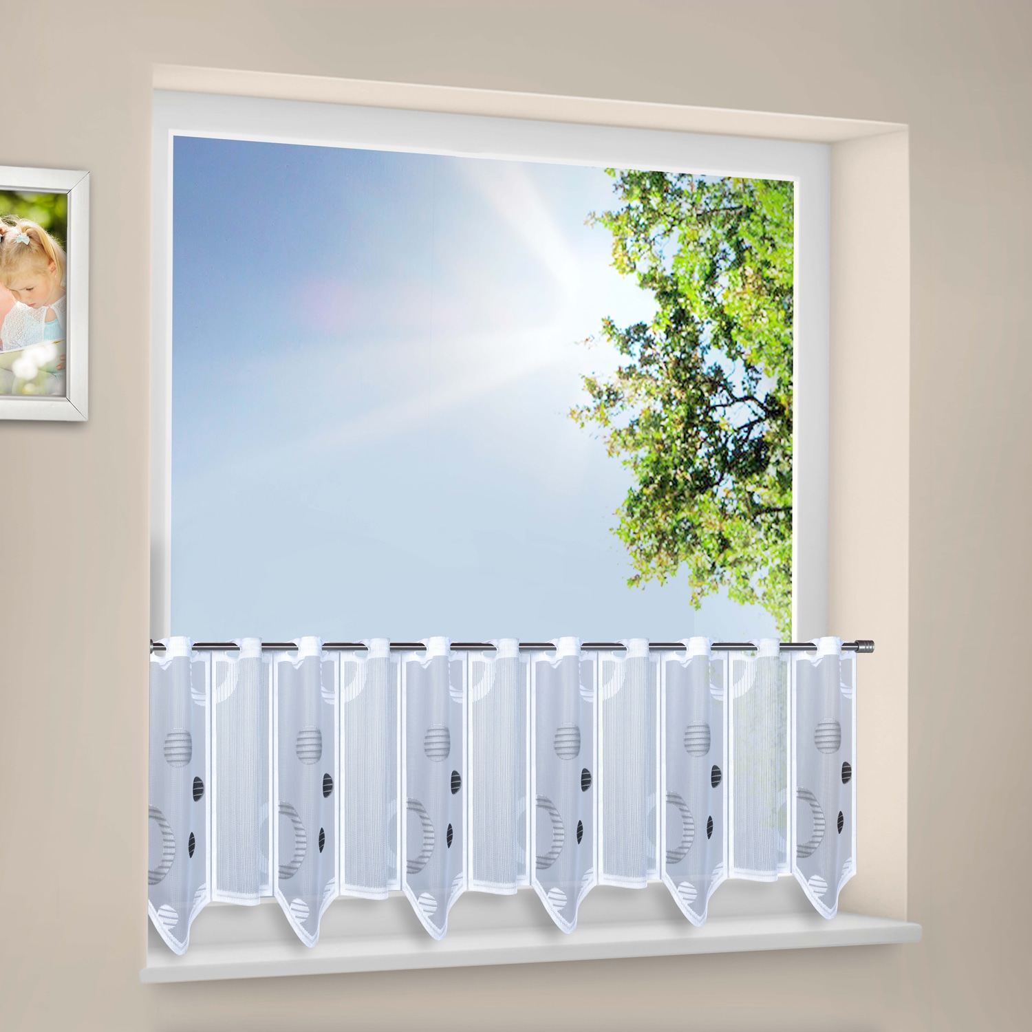 Gerster Scheibengardine "Ayla" Durchzuglöcher 1 Stk. tlg. nach Maß, maßgena günstig online kaufen