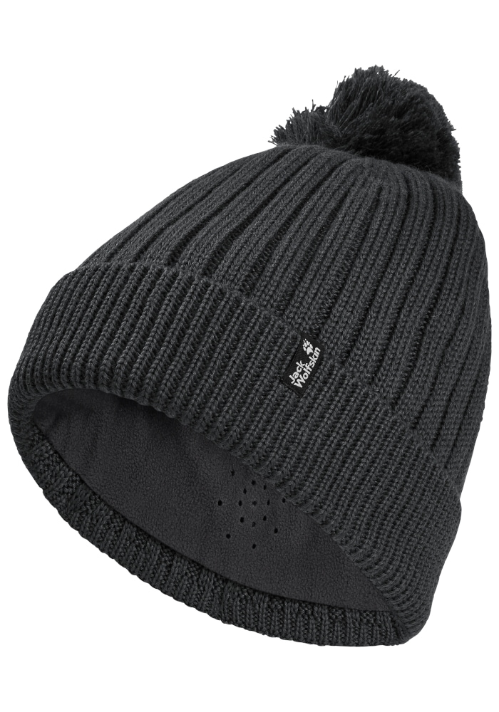 Jack Wolfskin Bommelmütze "POM POM BEANIE" Bommelmütze, warm, winddicht