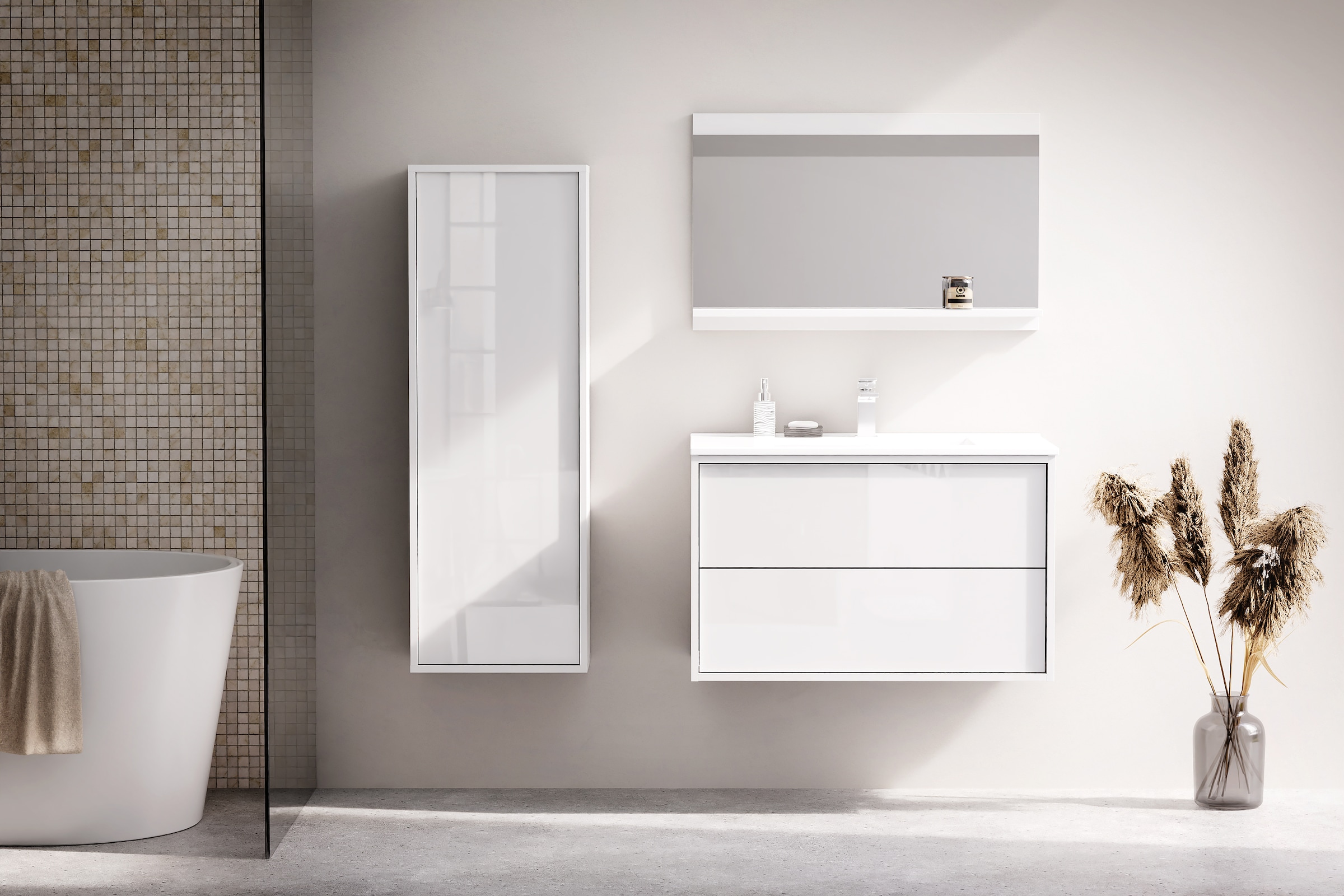 welltime Waschtisch "Waschbeckenunterschrank Line mit Waschbecken,Badmöbel, günstig online kaufen