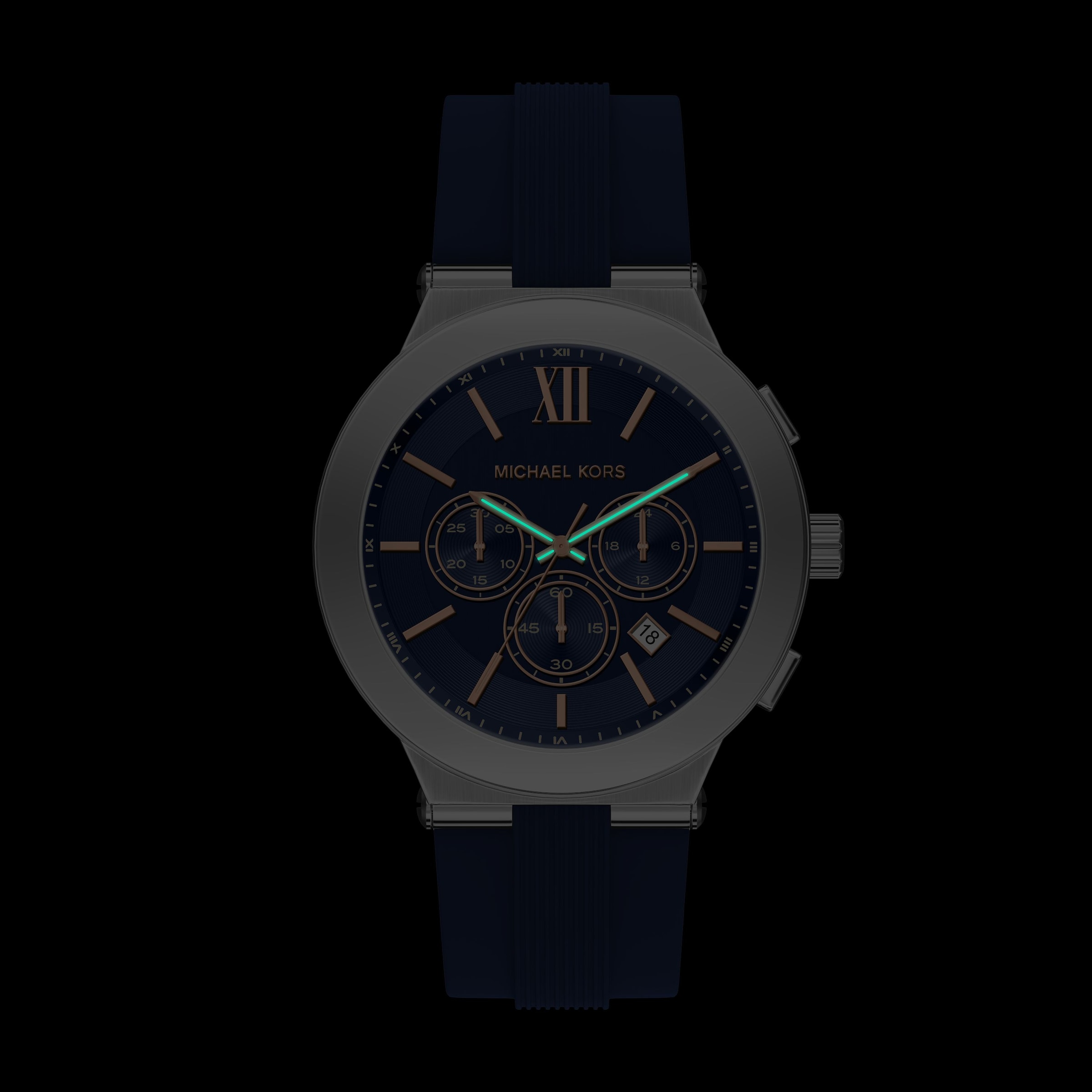 MICHAEL KORS Chronograph »BILLIE« Quarzuhr, Armbanduhr, Herrenuhr, Silikonarmband, analog, Tag