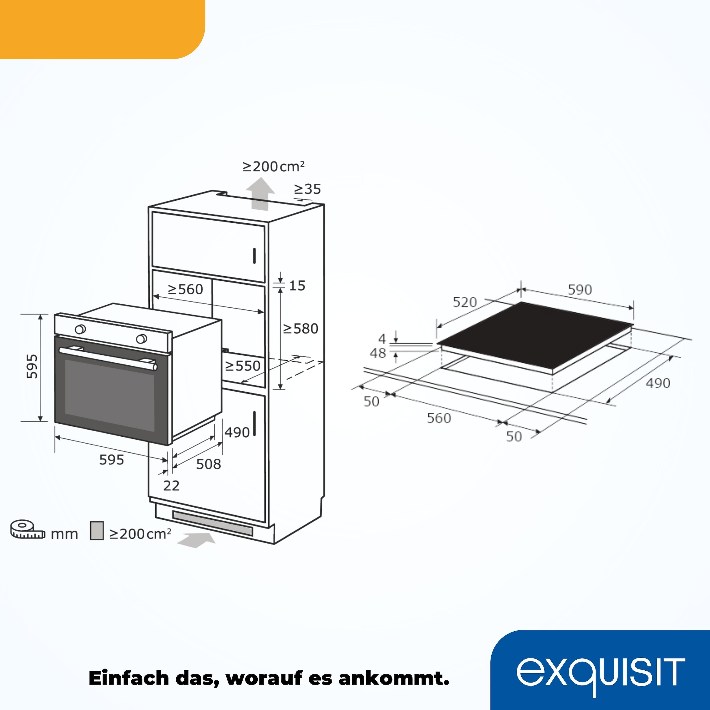 exquisit Backofen-Set »EBE 555-1.1« Set, 2 Stk. tlg.