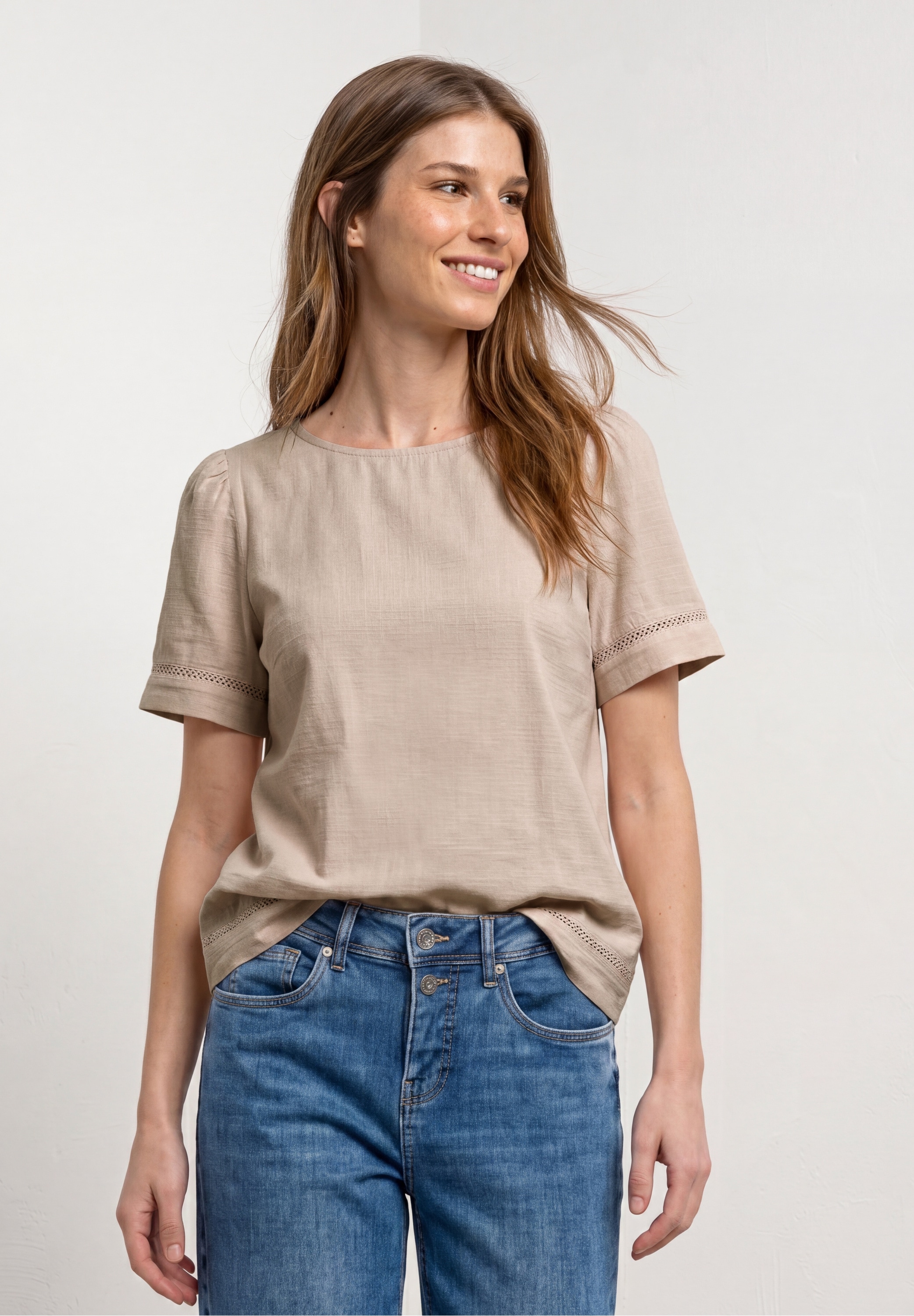 STREET ONE Shirtbluse mit Rundhalsausschnitt