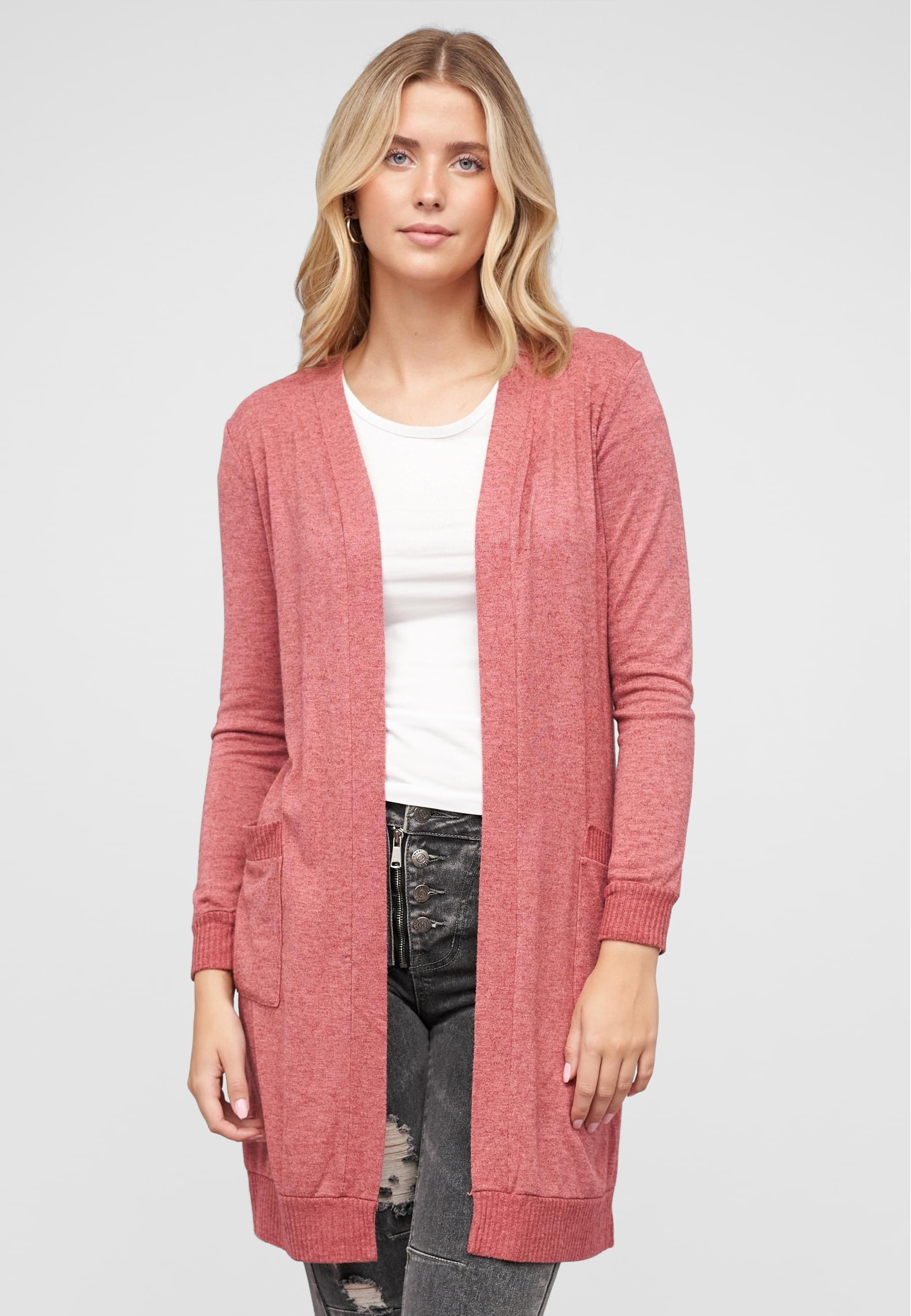 CLOUD 5IVE Strickjacke »CLOUD 5IVE Longform Viskose Cardigan mit 2 seitl. Taschen«