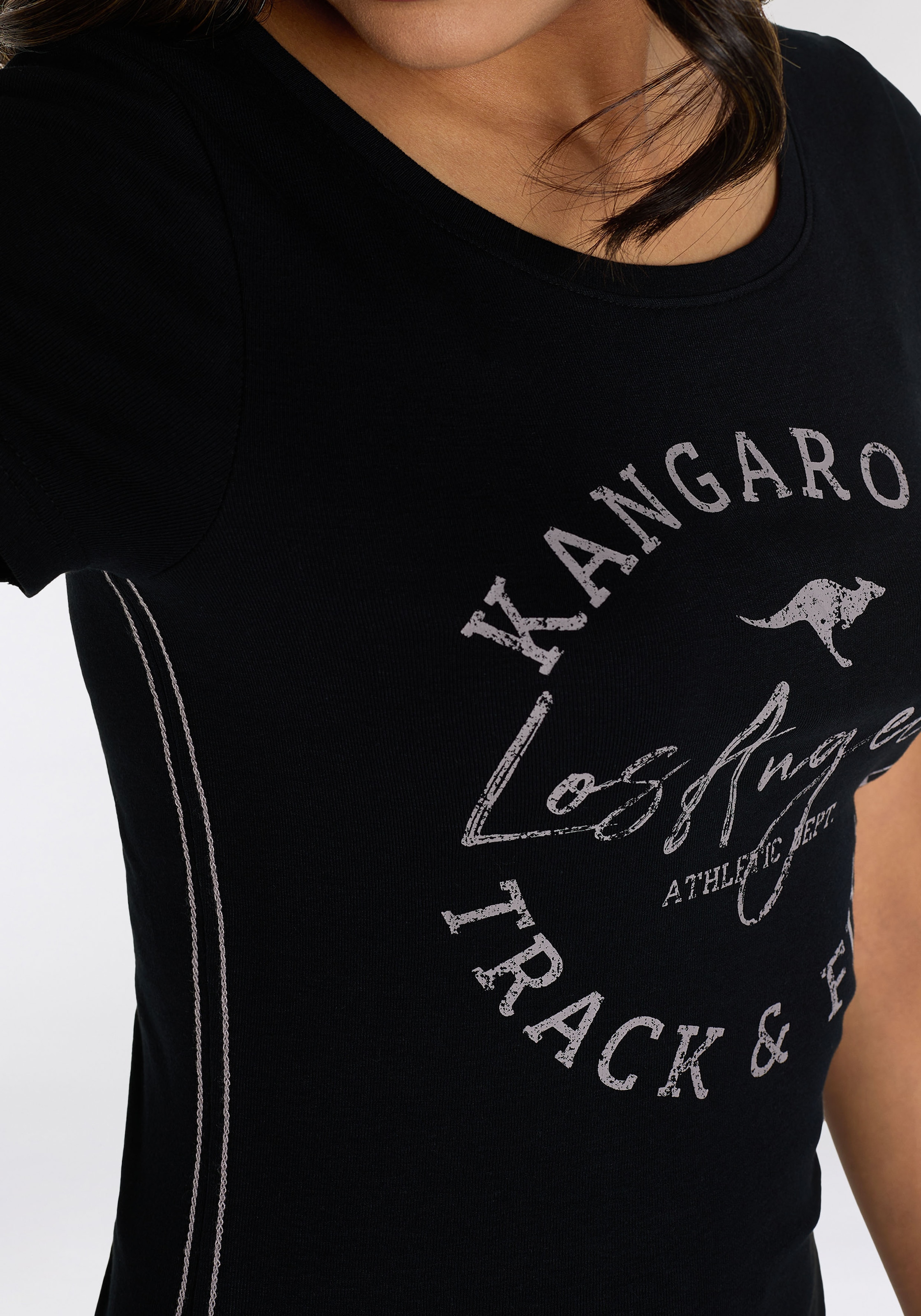 KangaROOS Print-Shirt, sehr figurbetonter Schnitt, Print, Rundhalsausschnitt