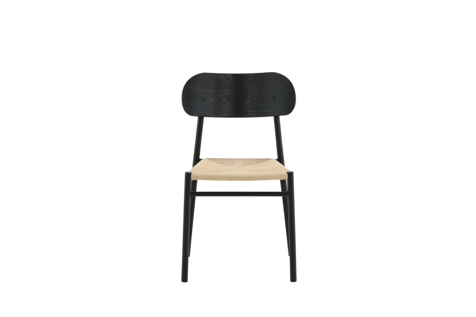Venture Home Esszimmerstuhl »Polly, 2er-Set Esszimmerstühle in Schwarz mit hellem Sitz, 120 kg« () Polsterstuhl, helle Naturfaser, schwarze Stahlbeine, schlank, modern