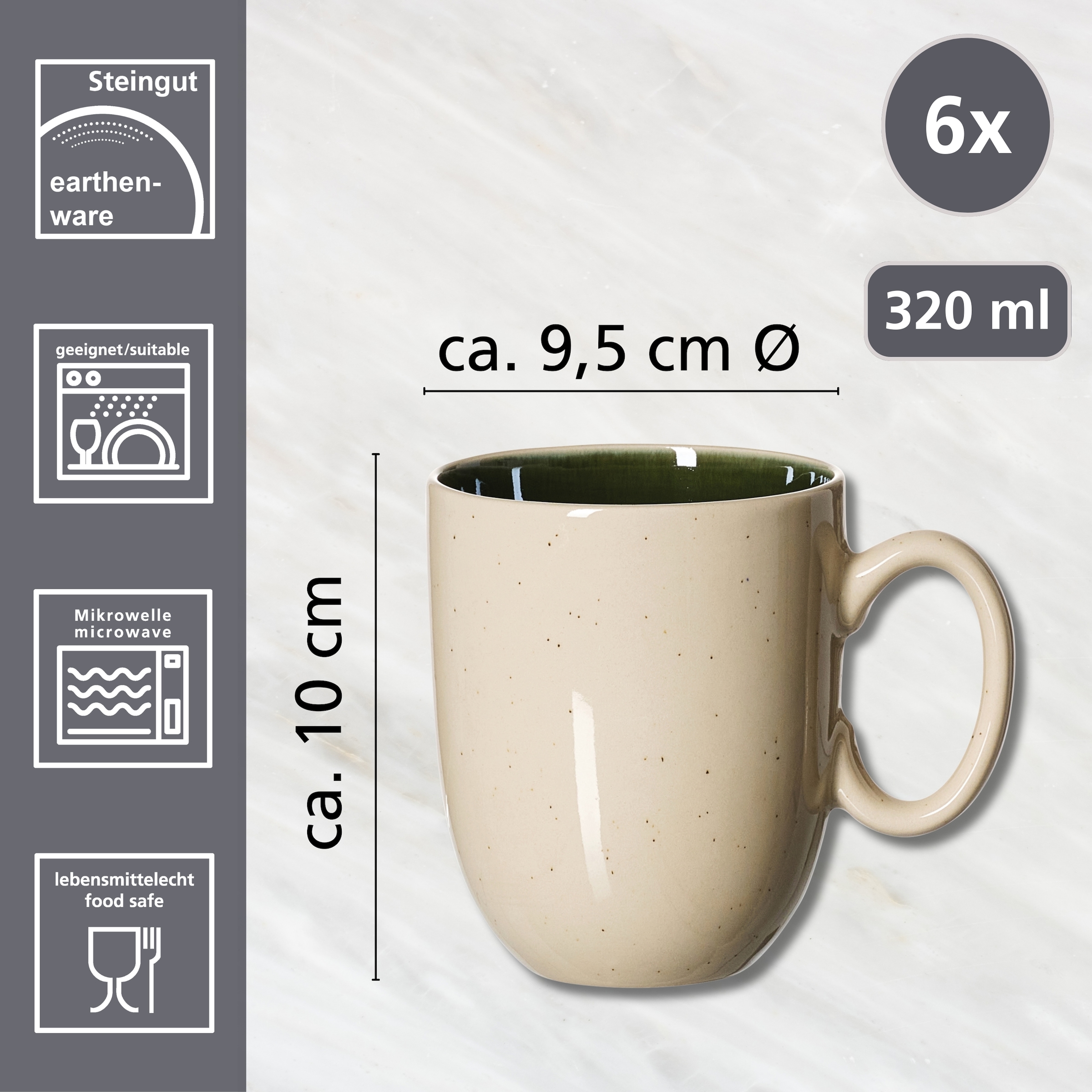 Ritzenhoff & Breker Becher »Skog«, (Set, 6 tlg.), 6er Set, je 320 ml