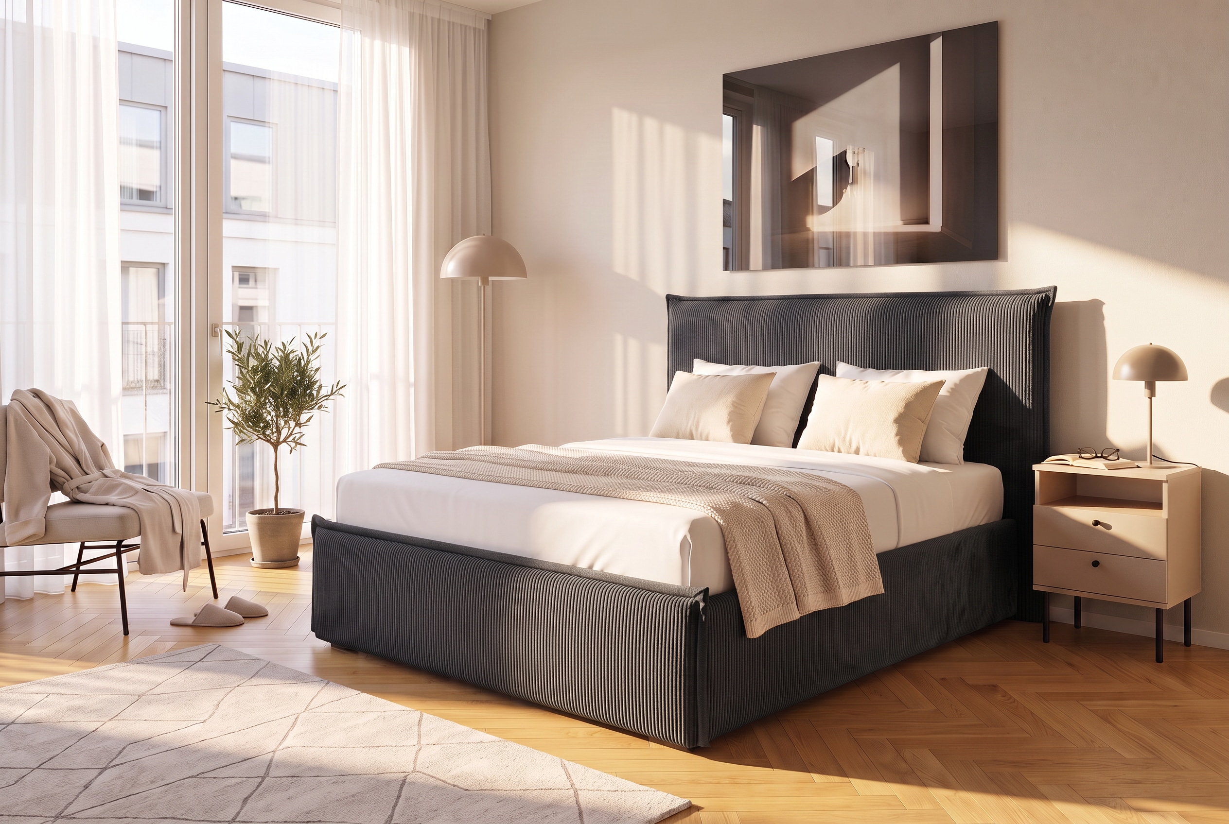 OTTO home Polsterbett "MARLA" mit hochwertigem Cord-Bezug