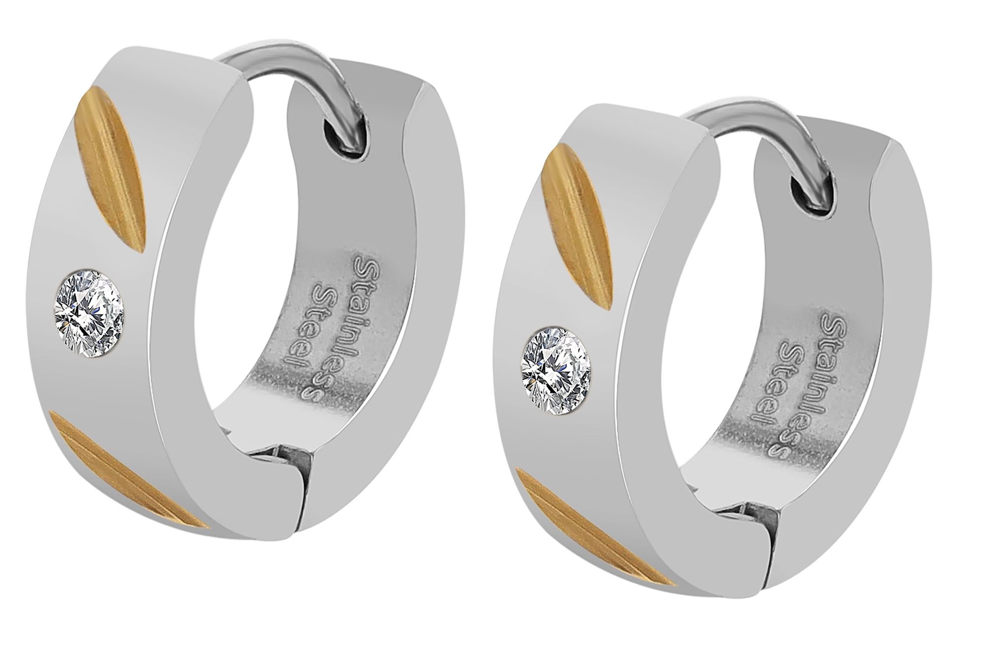 Adelia´s Klappcreolen "Damen Ohrringe – Klappcreole aus Edelstahl mit Stras günstig online kaufen