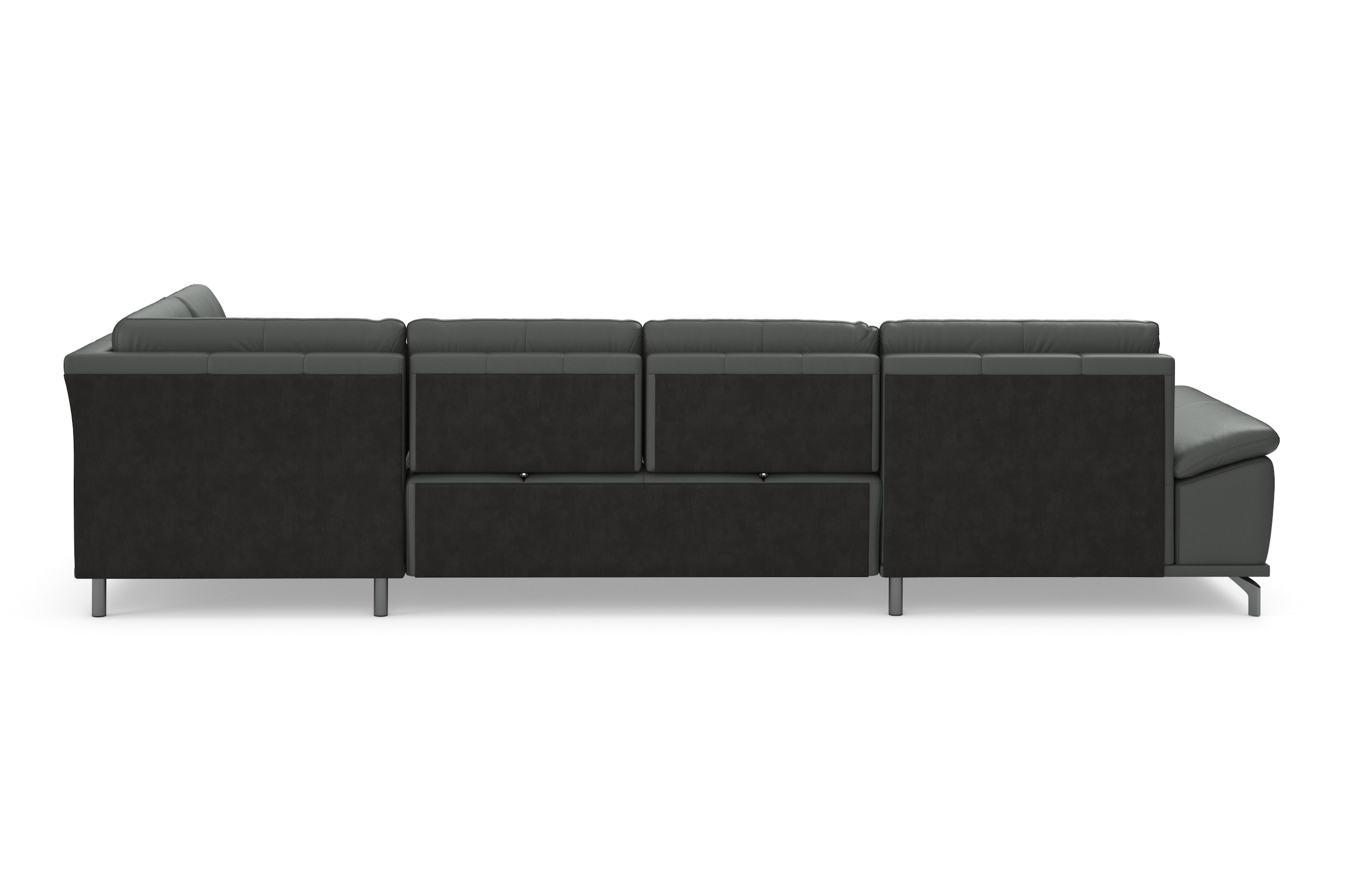 Places of Style Wohnlandschaft »Costello U-Form, mit Sitztiefenverstellung, Armteilverstellung und«, 3 Nierenkissen, optional Bettfunktion und Bettkasten