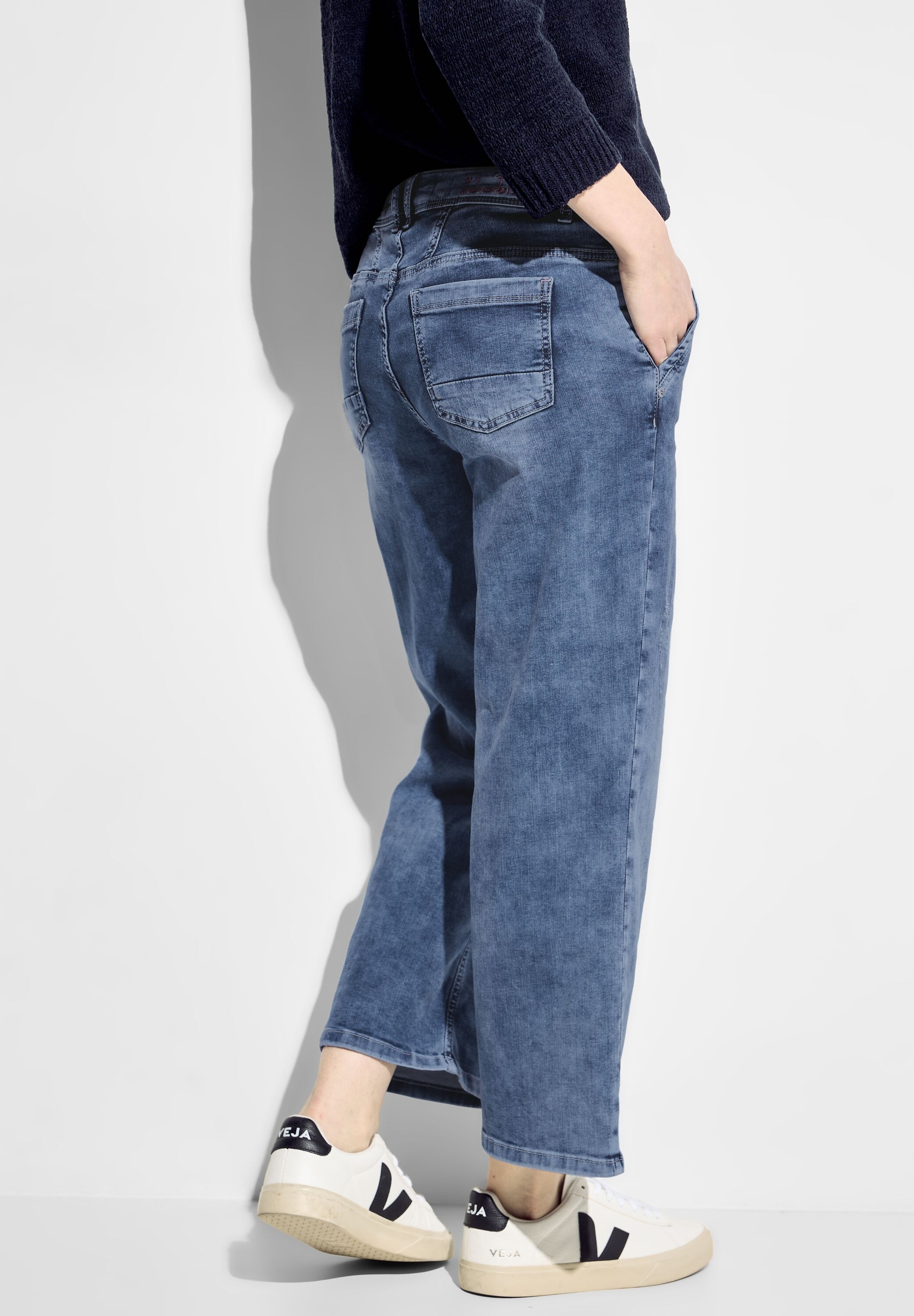 Cecil Loose-fit-Jeans, in blauer Waschung