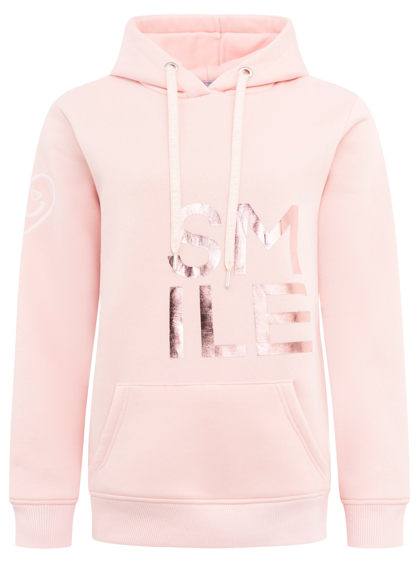 Zwillingsherz Hoodie »"Alissa Shiny"«, glänzender Print, Daumenloch, Kordel, gesticktes Herz am Ärmel