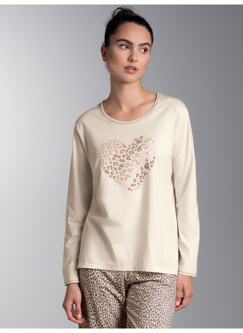 Trigema Schlafanzug »TRIGEMA Pyjama Oberteil mit goldenem Leo Herz Motiv« 1
