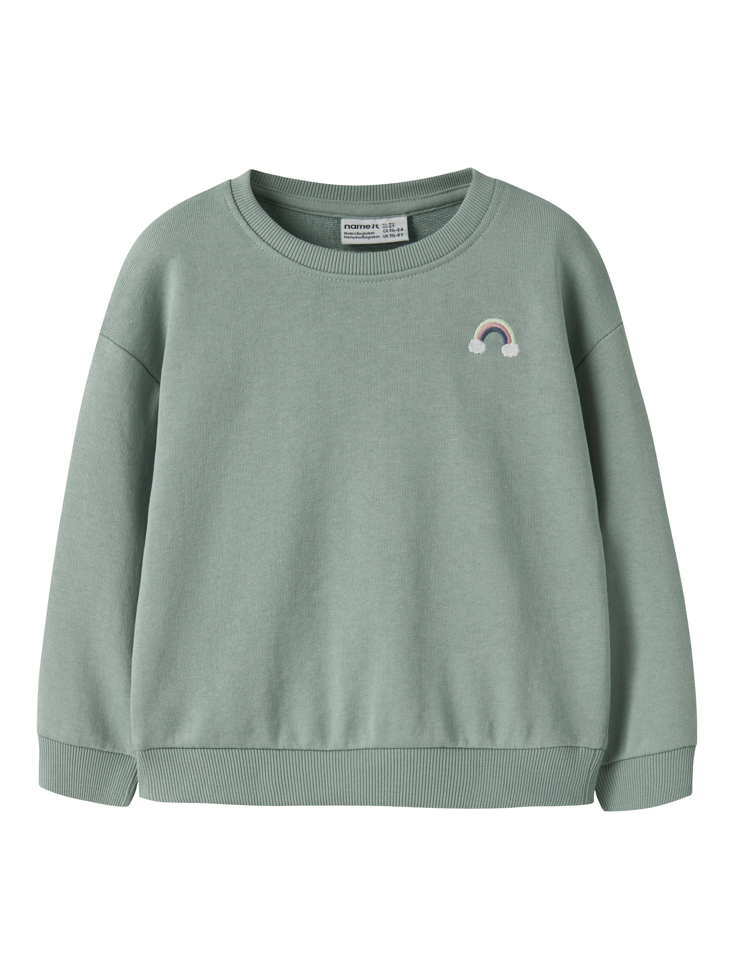 Name It Sweatshirt "Nmfvallene Ls Rlx Sweat Unb", Baumwollmischung, Stickerei
