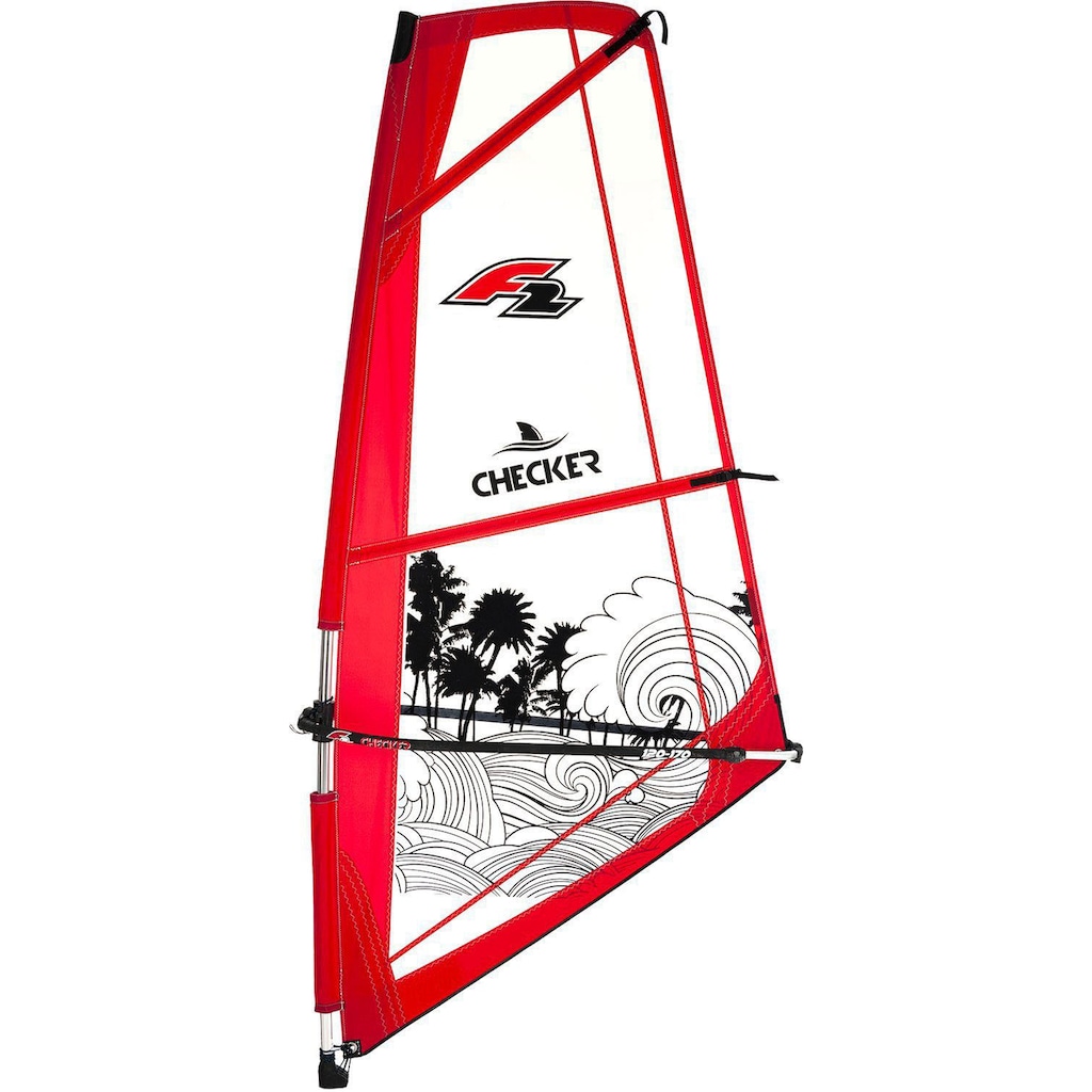 F2 Windsurfboard »Ride WS 10,5 Set mit Checker Rigg 4,5m²«, (Set, 15 tlg., mit Paddel, Pumpe, Transportrucksack und Segel)