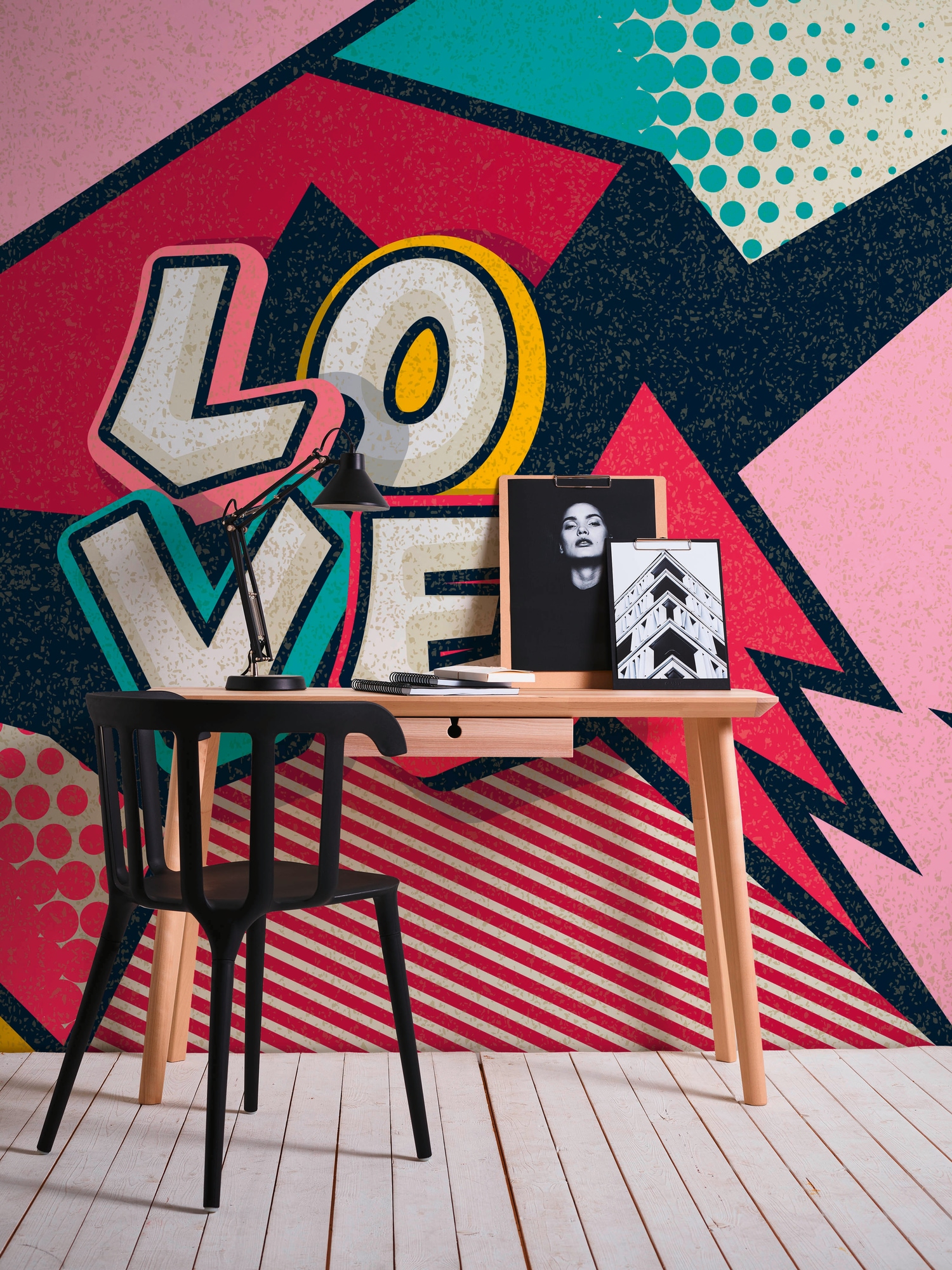 A.S. Création Vliestapete "PopArt Fototapete LOVE Comic Stil Bunt" matt strukturiert