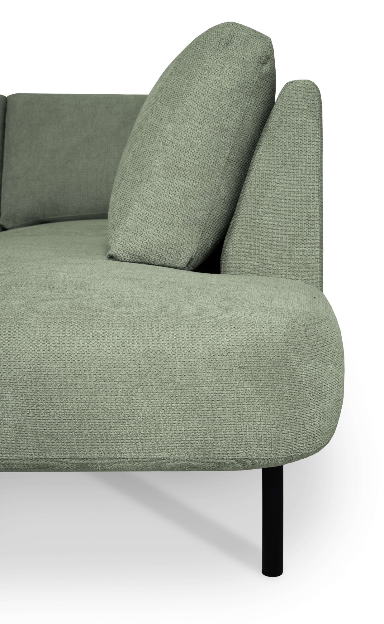 Places of Style Wohnlandschaft »Cesola«, in weichem Chenille-Stoff, Breite 327 cm, mit schwarzen Metallfüßen