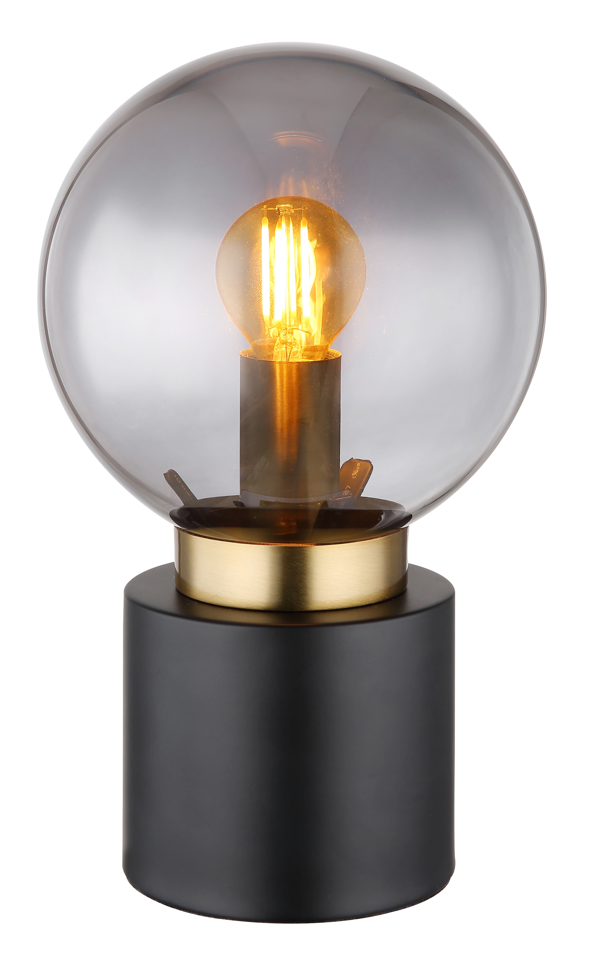 GLOBO LIGHTING Tischleuchte "MARKA", Ø 15cm H: 24,5cm, 1 Stk.schwarz matt, Leuchten, Tischlampe Nachttischlampe Deko-Tischleuchte Schlafzimmer