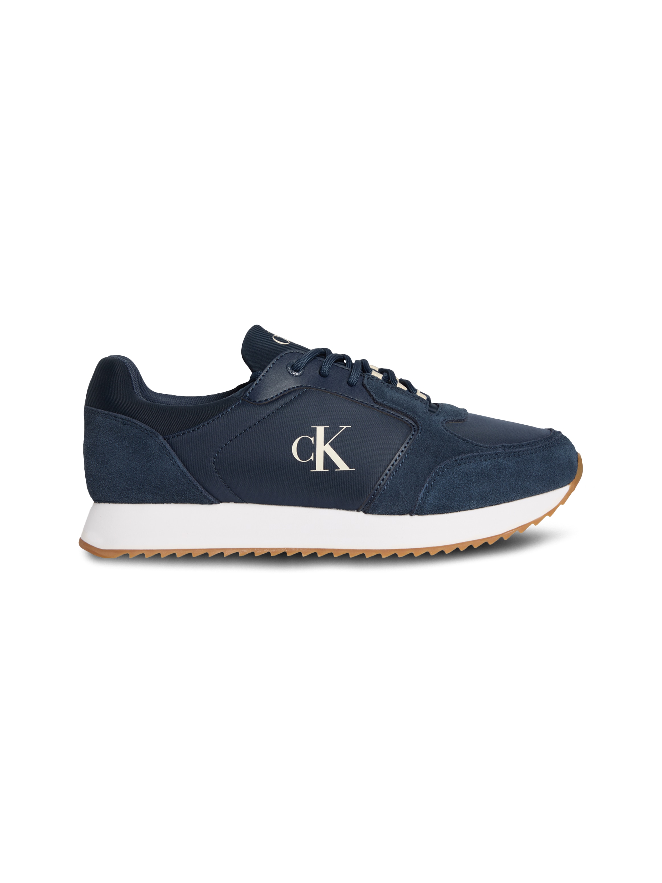 Calvin Klein Jeans Slip-On Sneaker »RETRO RUNNER SOCK LACE UP NY-SU«, Halbschuh, Freizeitsneaker mit CK-Logo und aufgesetzter Schnürung