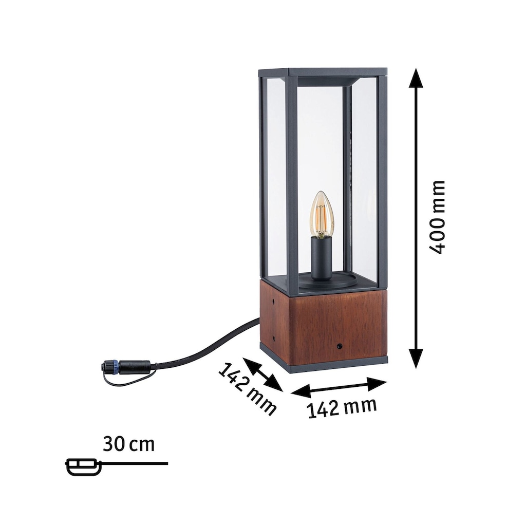 Paulmann LED Pollerleuchte »Plug & Shine Venea Einzelleuchte IP44 1900K 2W Holz«, 1 flammig-flammig