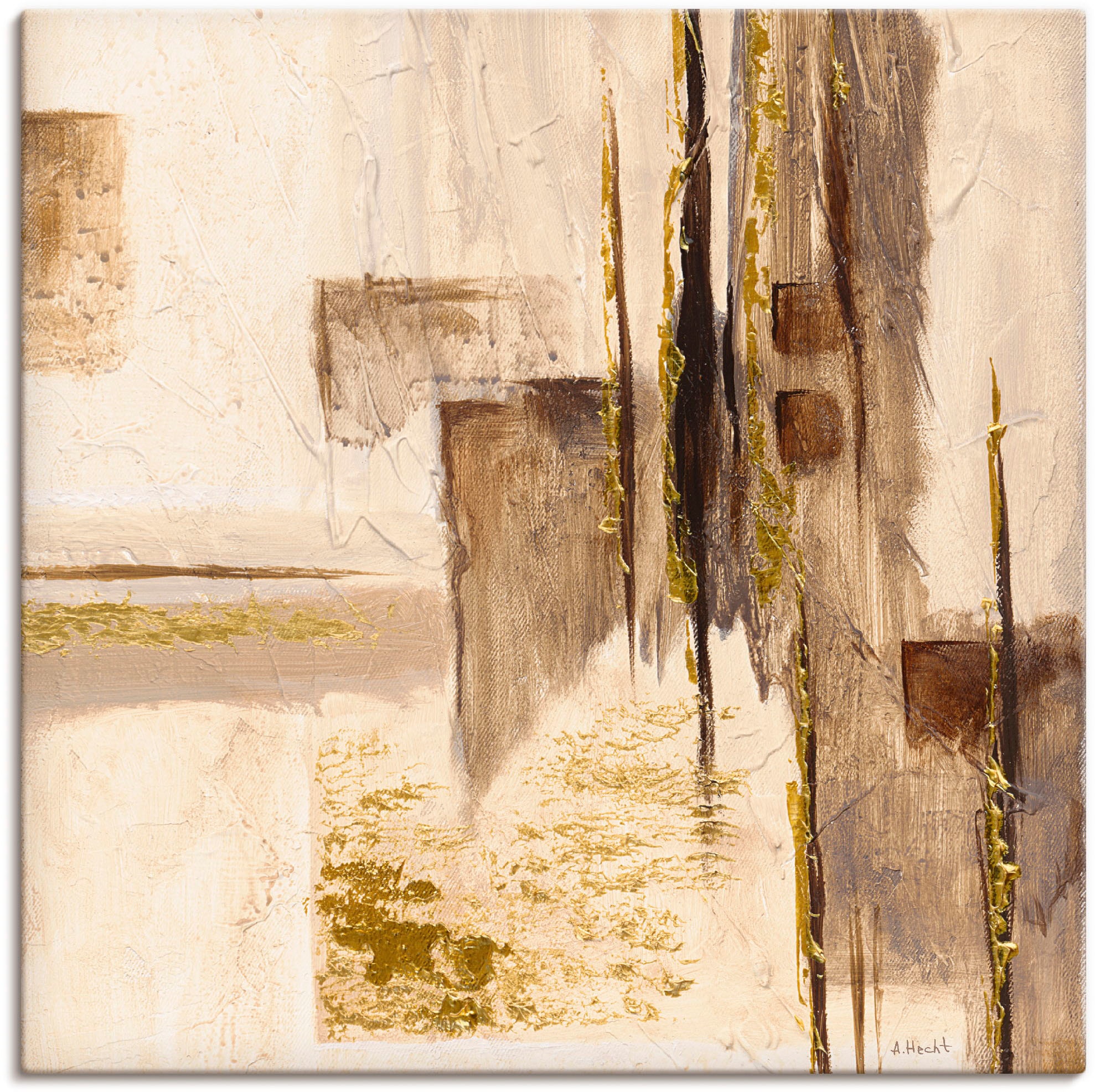 Artland Wandbild "Goldene Silhouette I" Muster 1 Stk. tlg. als Leinwandbild günstig online kaufen