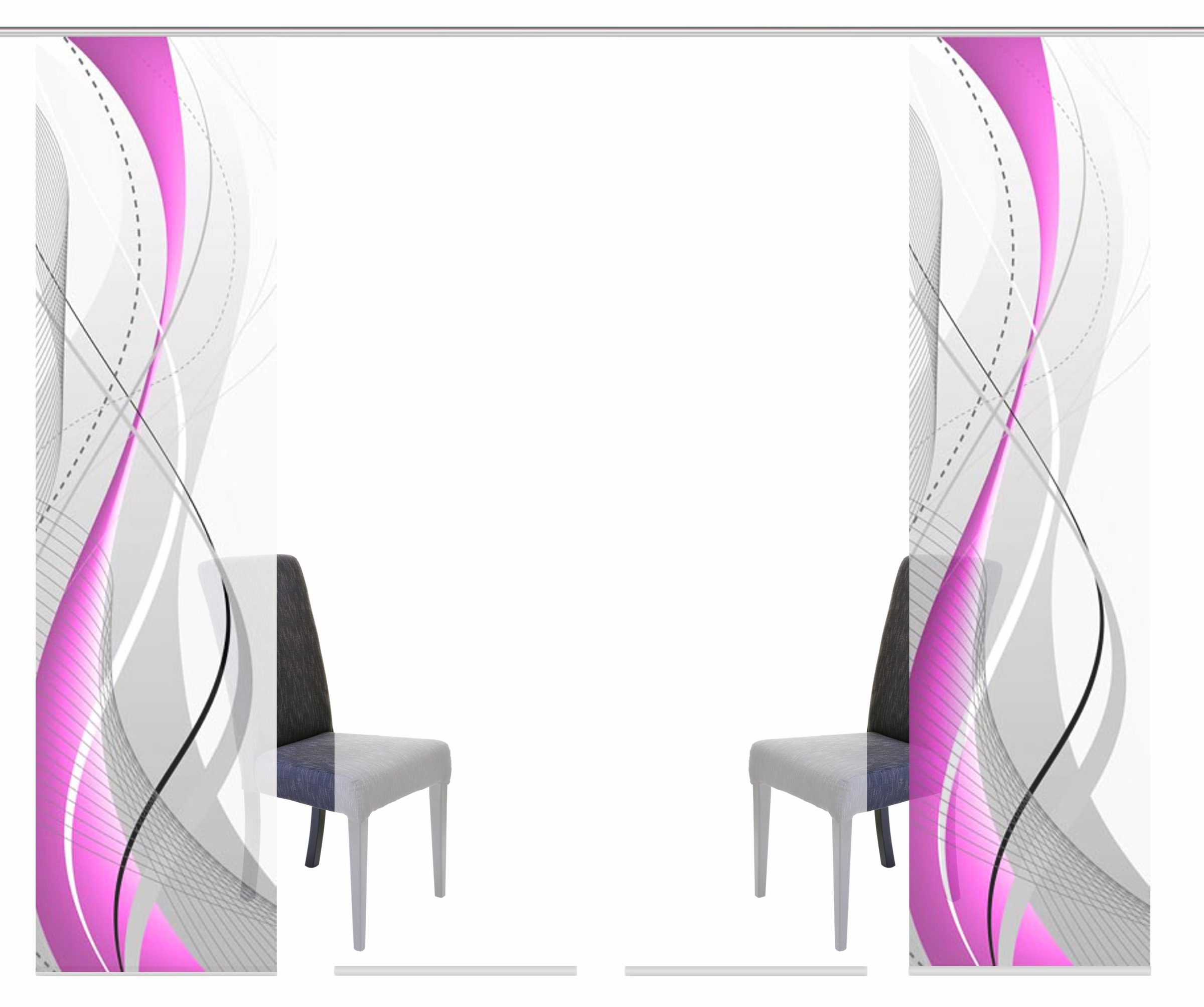 HOME WOHNIDEEN Schiebegardine "WUXi" Klettband 4 Stk. tlg. HxB: 245x60, ink günstig online kaufen