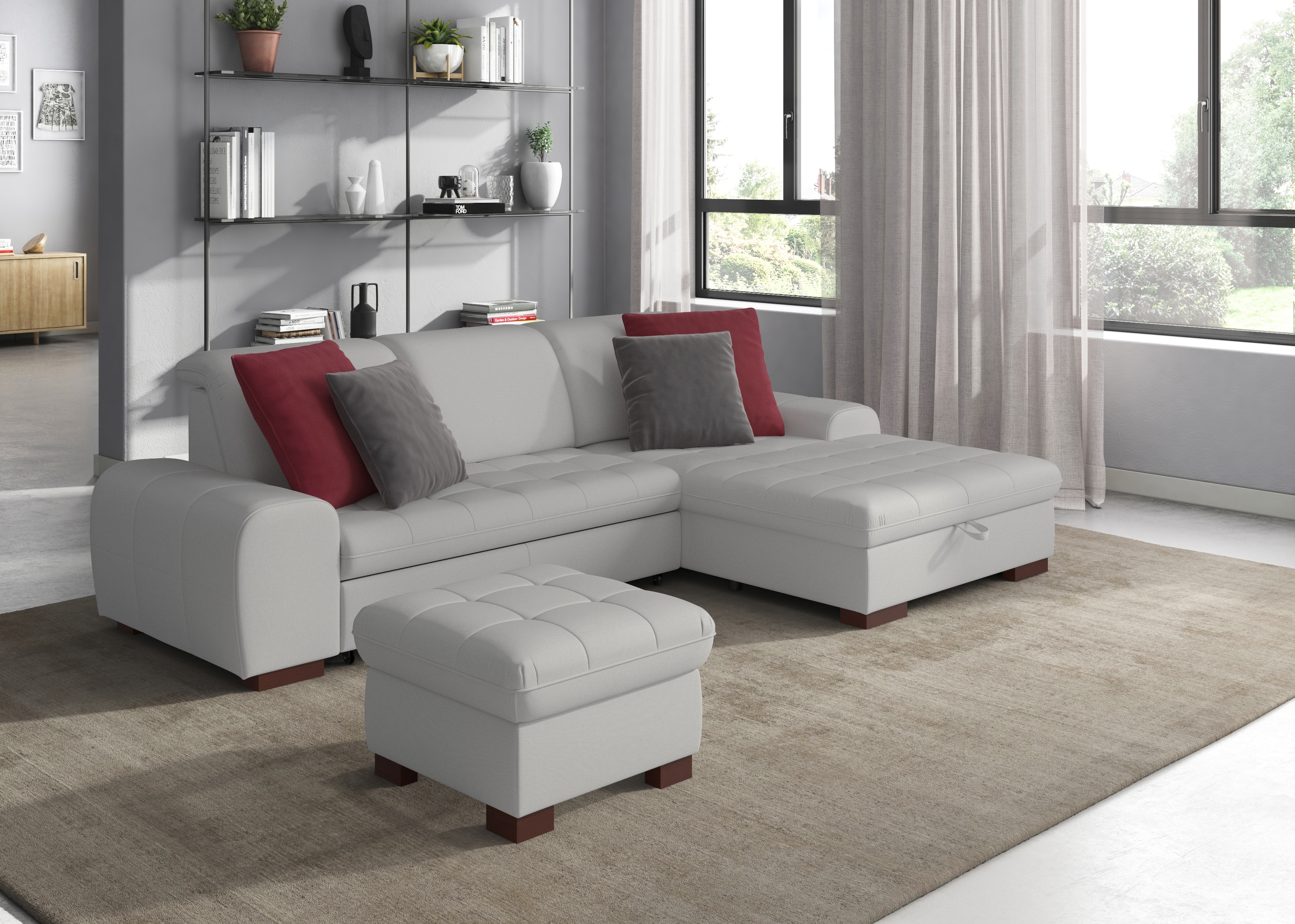 sit&more Ecksofa "Luxor L-Form" wahlweise mit Schlaffunktion, Bettkasten und Kopfteilverstellung