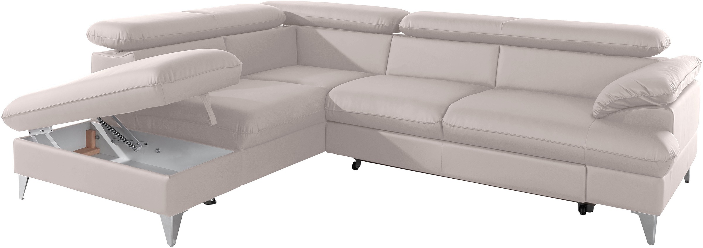 COTTA Ecksofa »Caluso L-Form«, mit Kopfteilverstellung, wahlweise mit Bettfunktion & Bettkasten