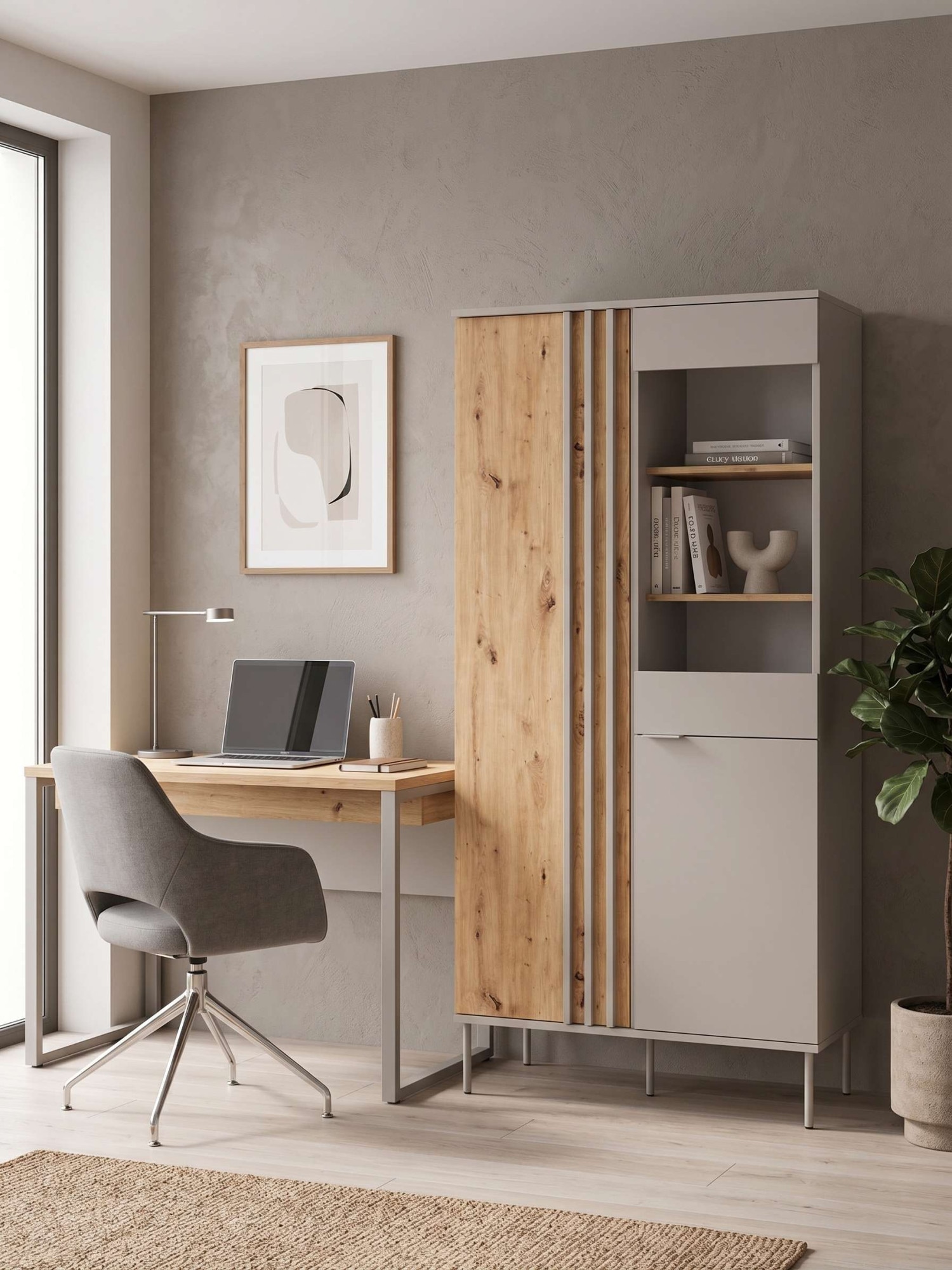 OTTO home Vitrine »AAELIN Vitrineschrank mit/ohne Beleuchtung, verglast, viel Stauraum« Standvitrine/Glasvitrine mit 2 Türen, 8 Einlegeböden, matt Hochschrank