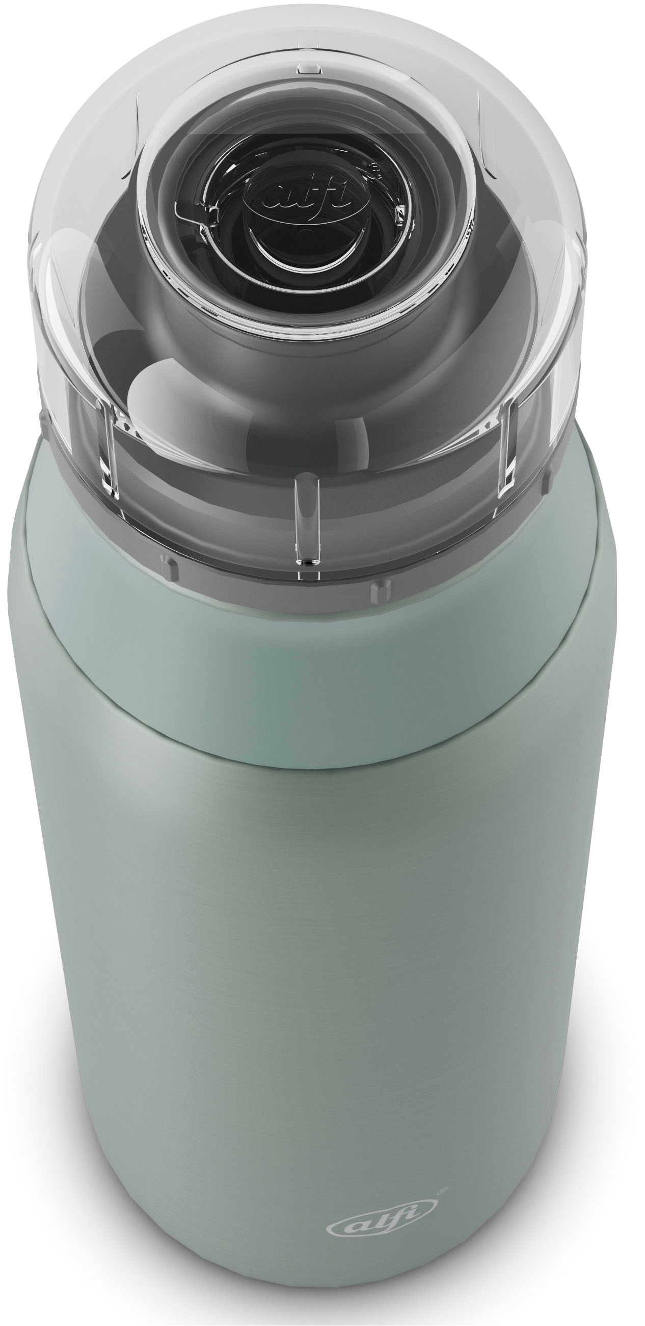 Alfi Trinkflasche »ELEMENT BOTTLE, Edelstahlkörper, spülmaschinenfest«, (1 tlg.), 0,6l, Free-Flow Trinksystem mit intuitivem Schraubverschluss