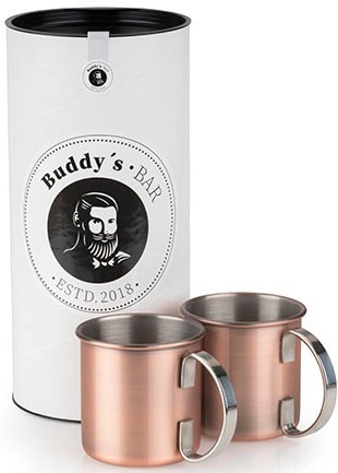 Buddys Becher "Buddy´s Bar" Moscow Mule Becher, 450 ml, hochwertiger Edelstahl, Kupfer Antik