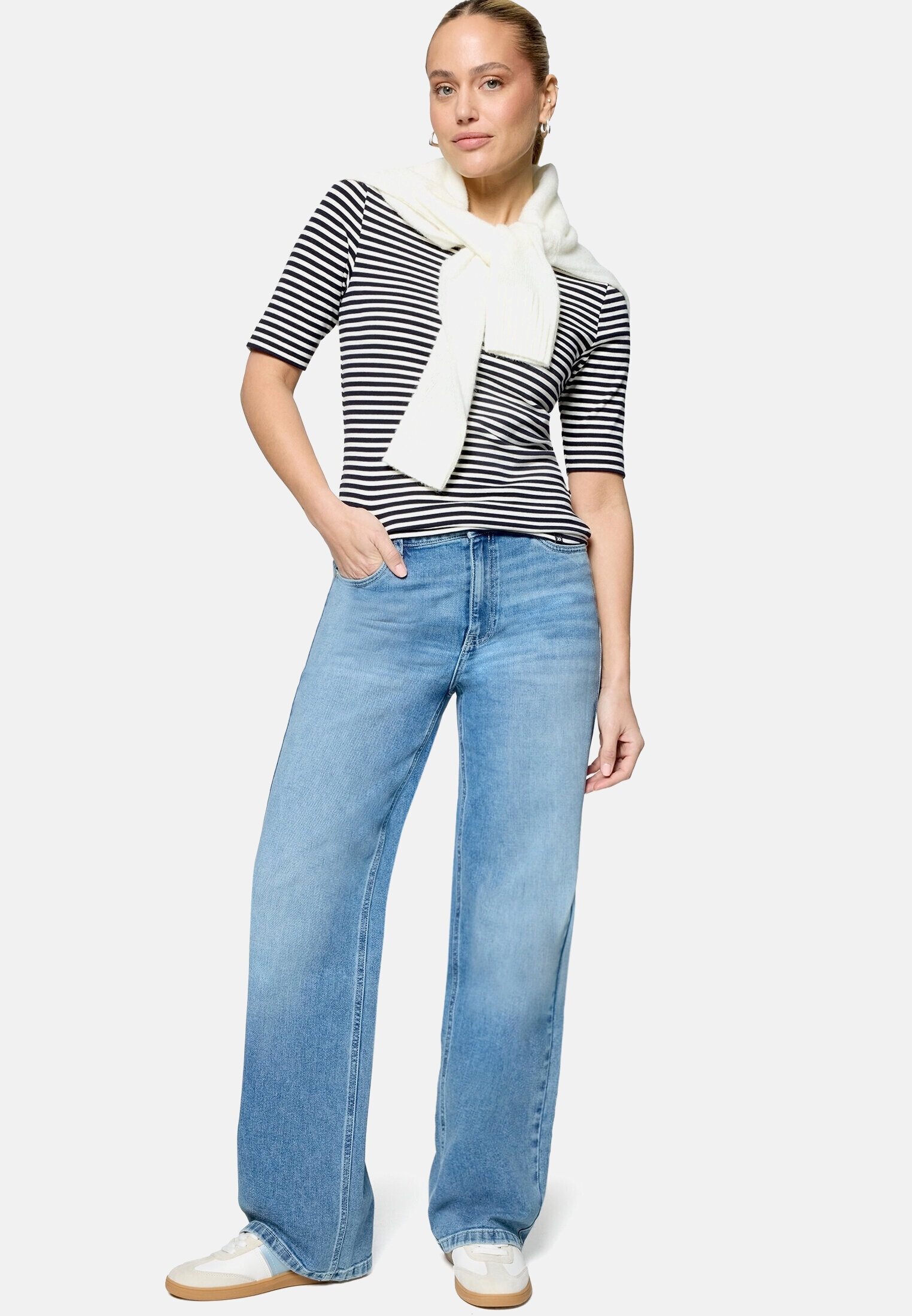 Zero Kurzarmshirt "Damen Shirt mit U-Boot-Ausschnitt" 1 Material
