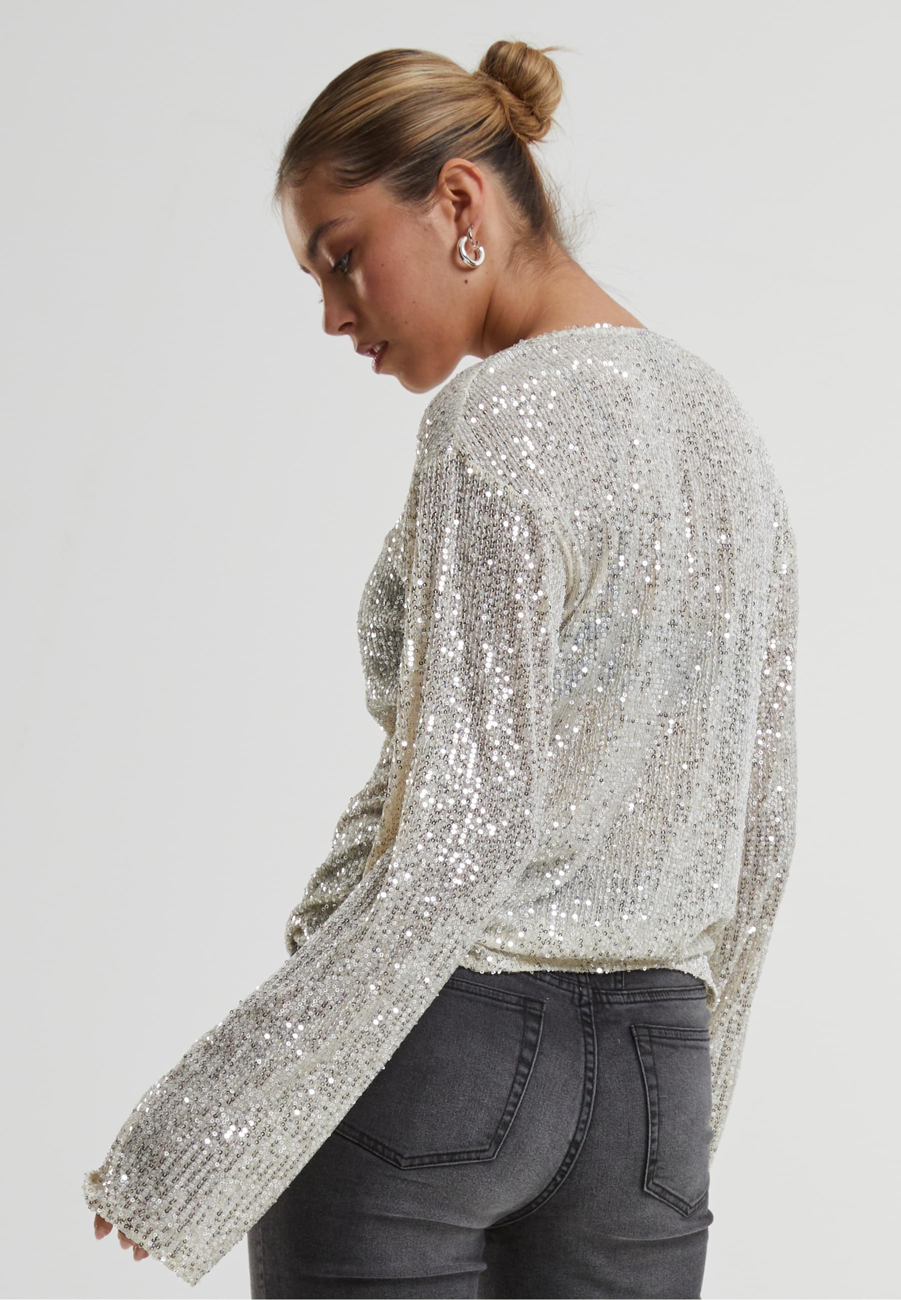 URBAN CLASSICS Longsleeve »Urban Classics Ladies Sequins Longsleeve«, (1 tlg.)