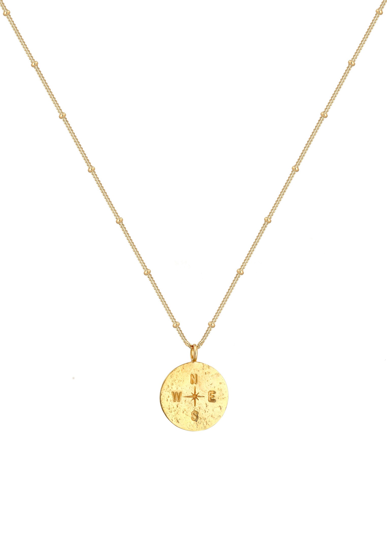 Elli Kette mit Anhänger »Kompass Plättchen Vintage Antik 925 Silber«