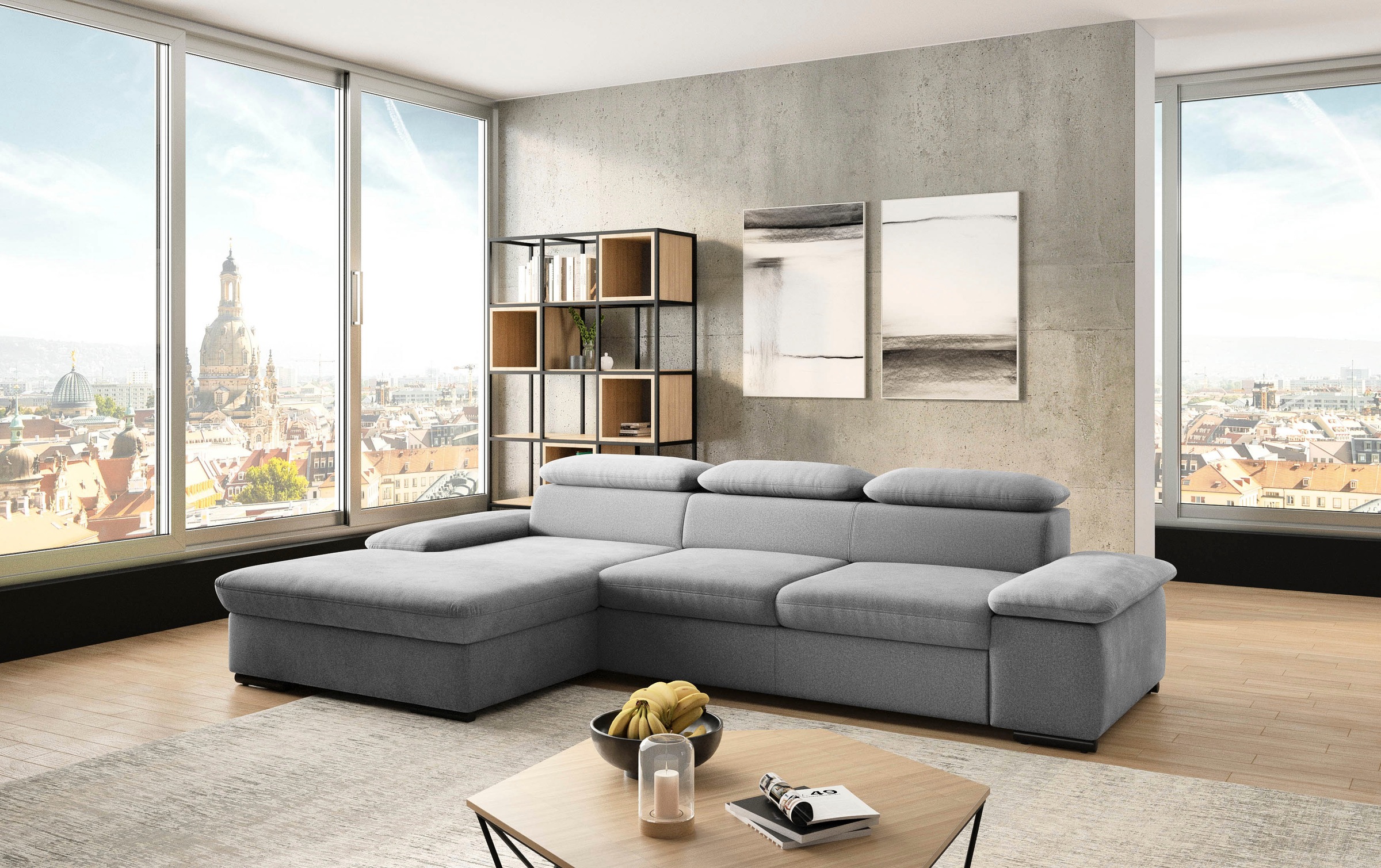 sit&more Ecksofa »Alcudia L-Form«, wahlweise mit Bettfunktion