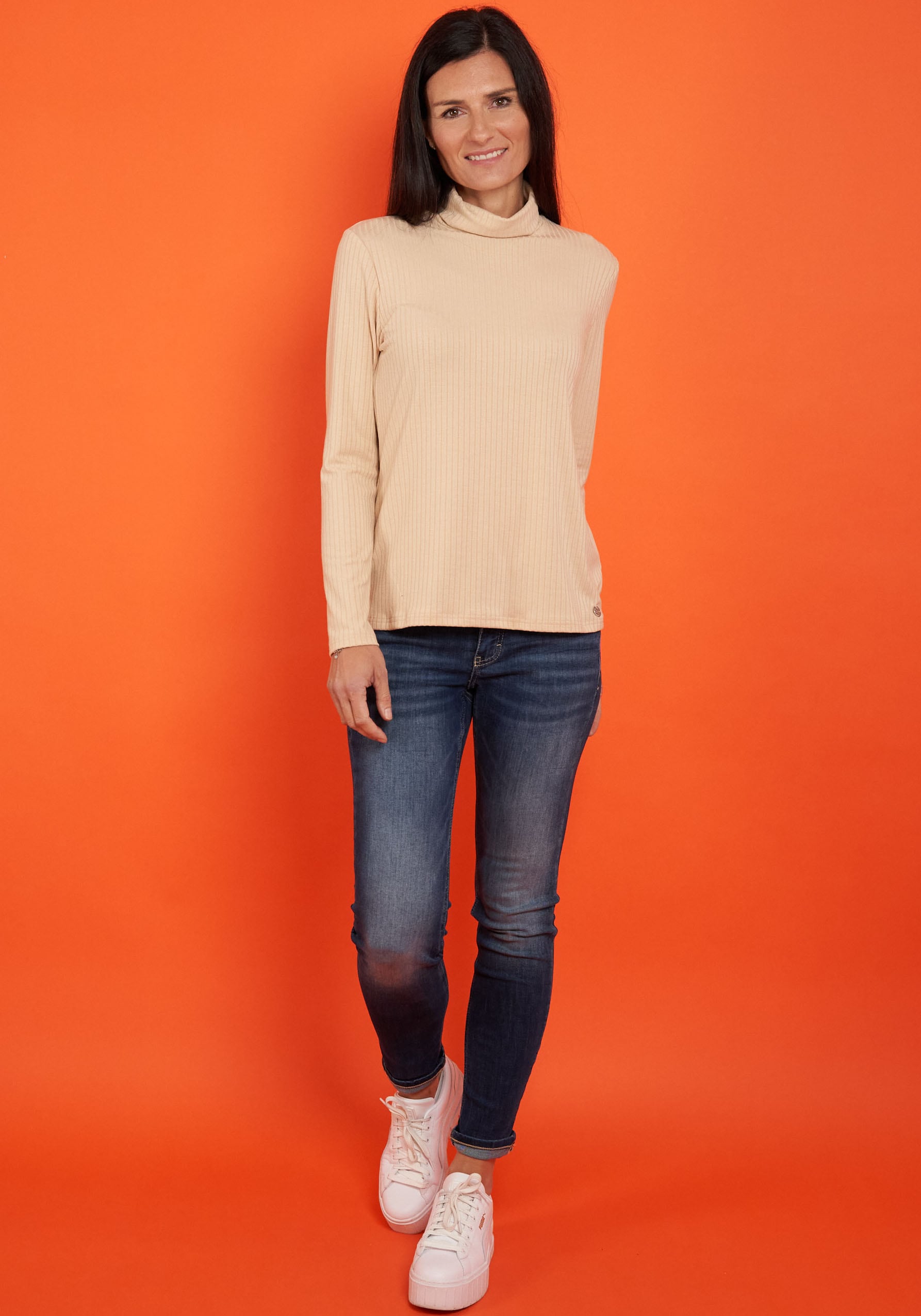 Seidel Moden Langarmshirt mit Logo Patch, MADE IN GERMANY