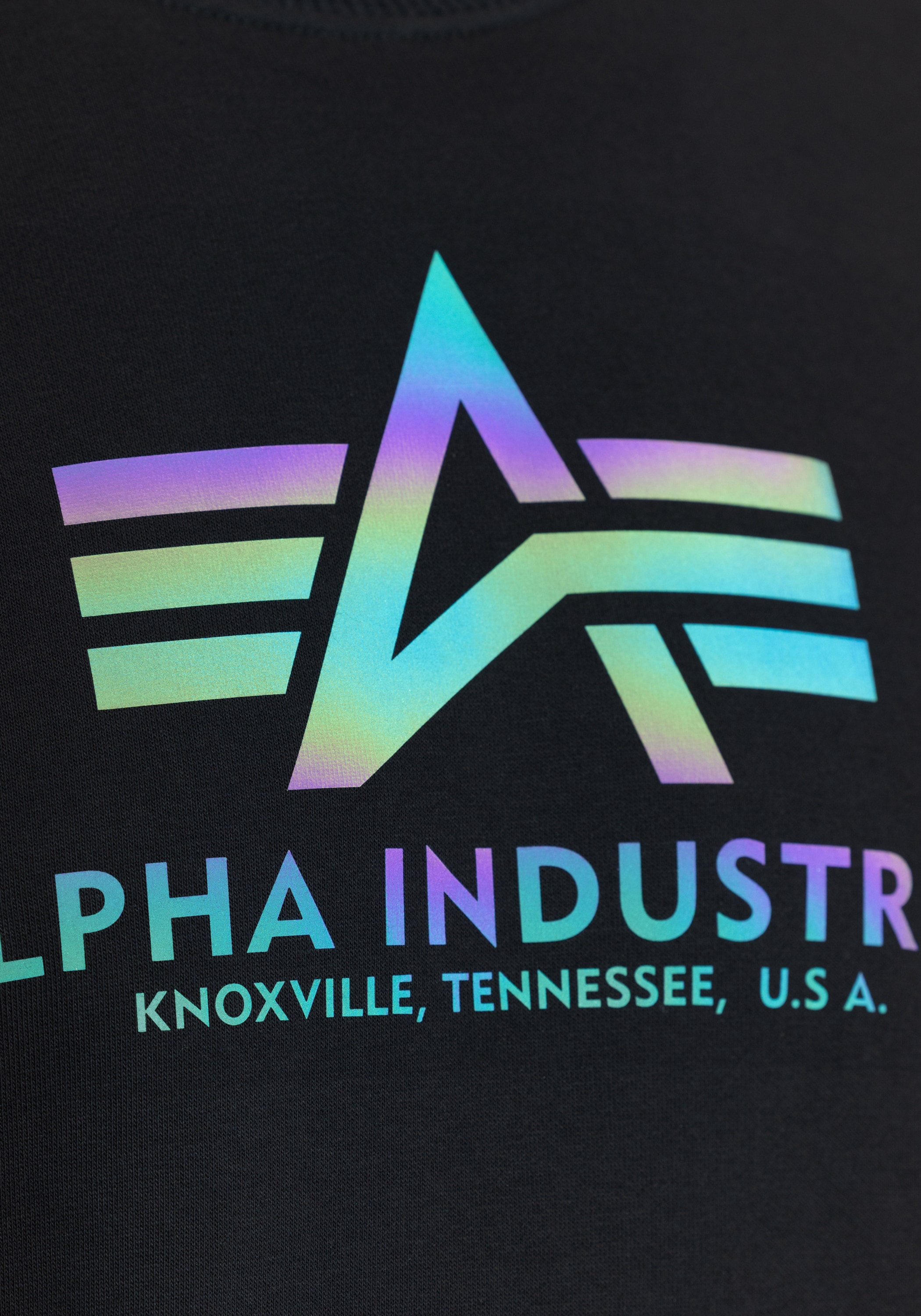 Alpha Industries Sweater »Basic Sweatshirt Rainbow Refl. Print Big Logo Sweatshirt«