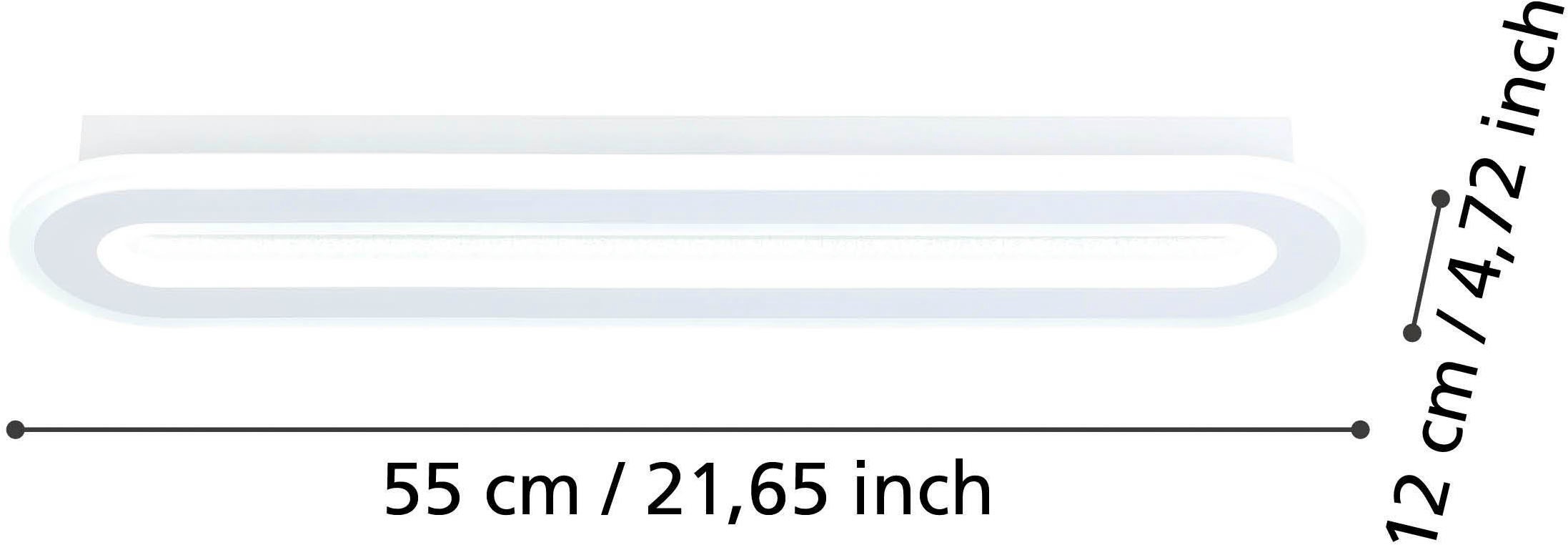 EGLO Deckenleuchte »Macchioni Deckenlampe, Küchenlampe aus Metall und Kunststoff, Lampe« LED-Modul 1 Stk. Kaltweiß | Neutralweiß | Warmweiß Wand-/Deckenleuchte - L55 x B12 x H4,5 cm - weiß - 20W inkl.