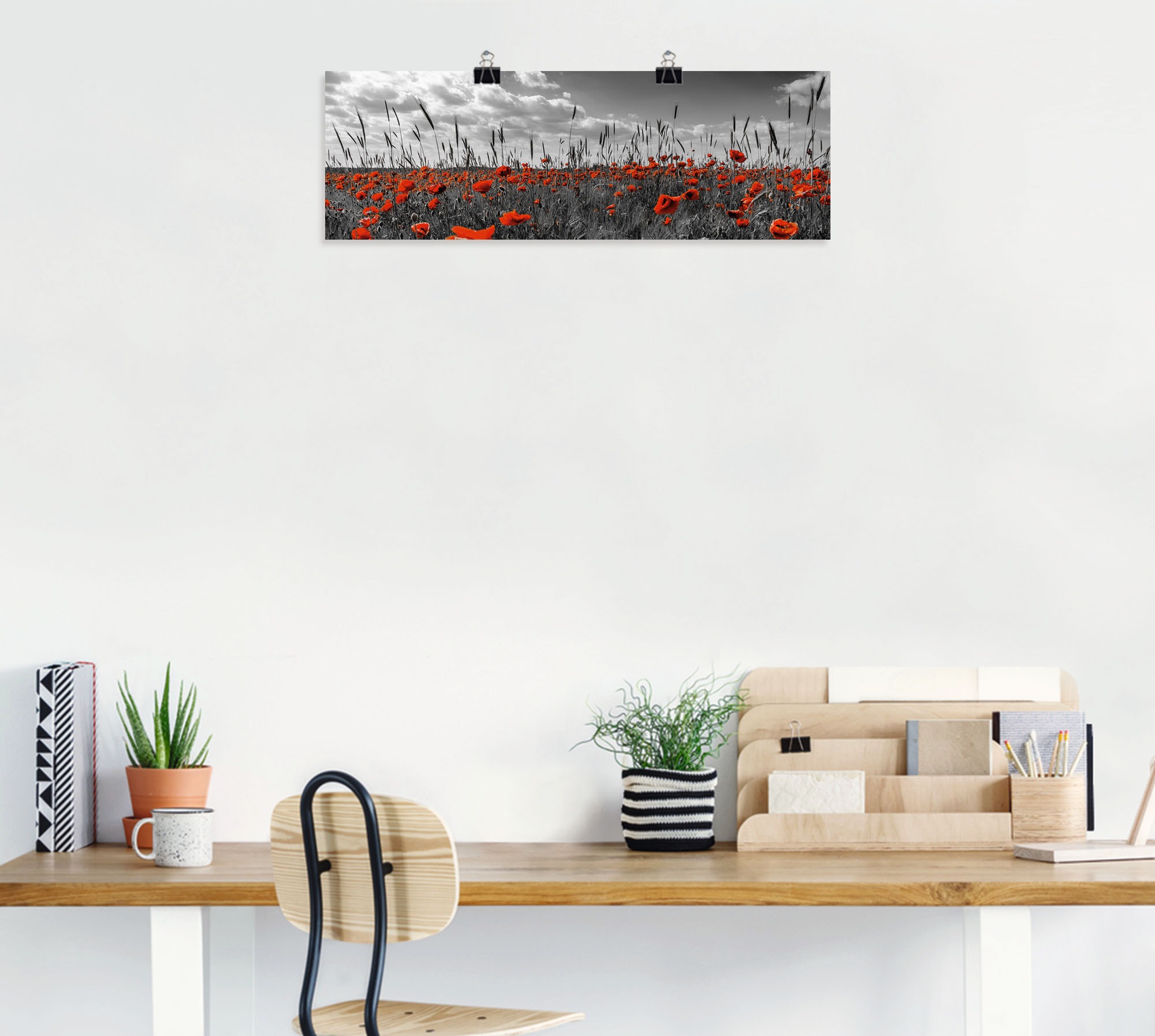 Artland Wandbild »Mohnblumenfeld in colorkey«, Blumenwiese, (1 St.), als Alubild, Leinwandbild, Wandaufkleber oder Poster in versch. Größen
