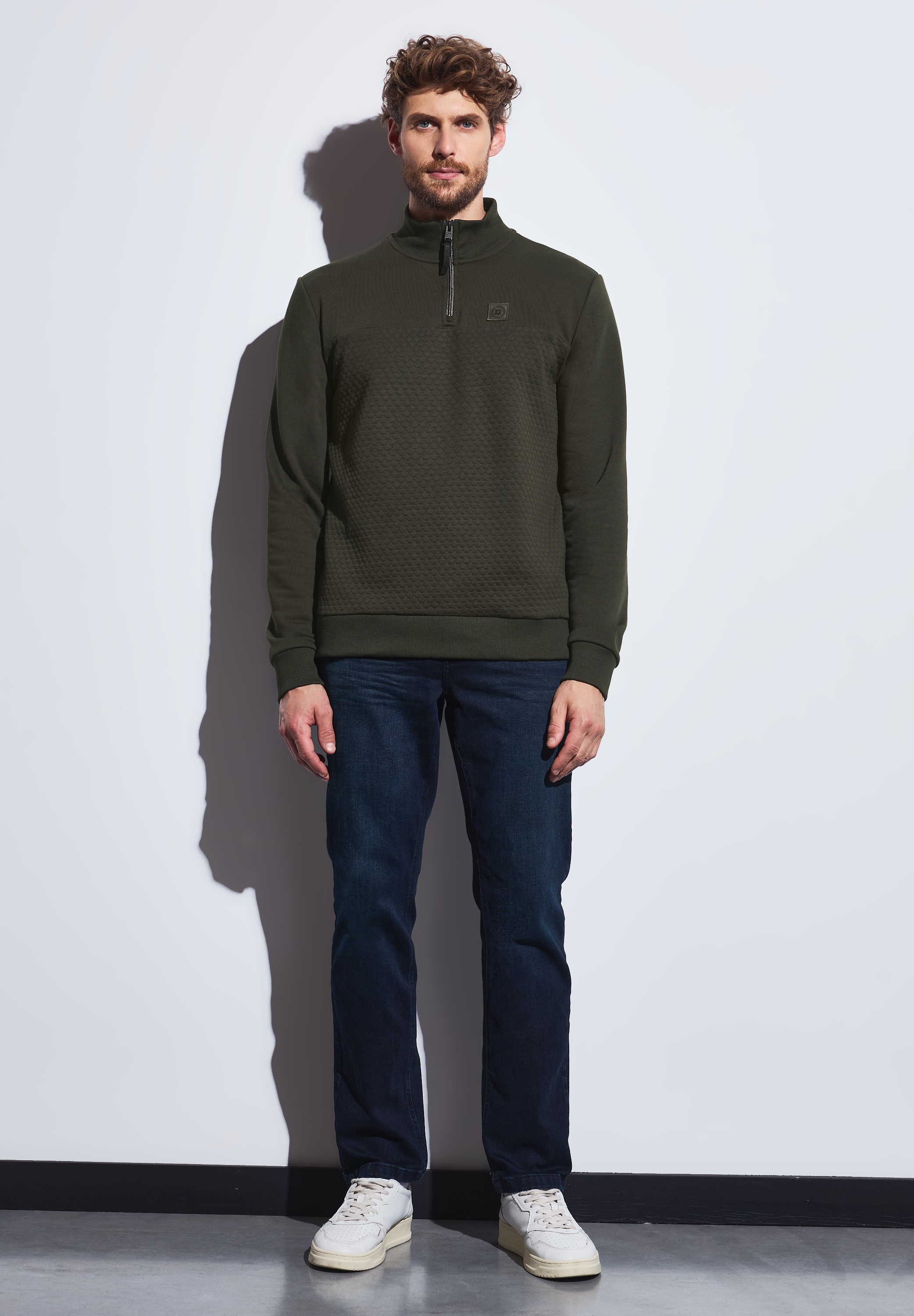 STREET ONE MEN Rollkragenpullover, mit Struktur-Muster