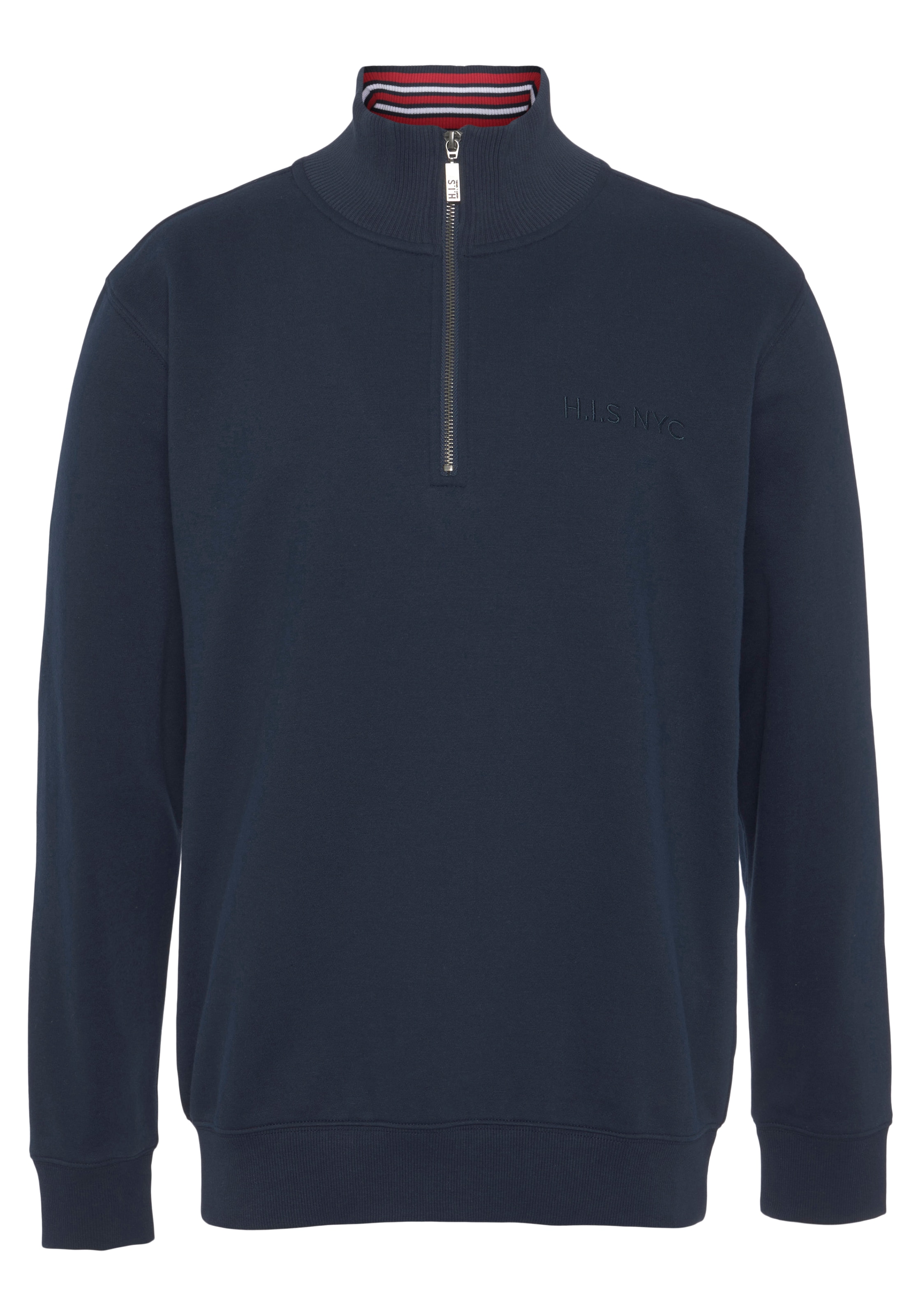 H.I.S Sweatshirt, unifarben, aus dehnbarer Sweatware, mit Logostickerei