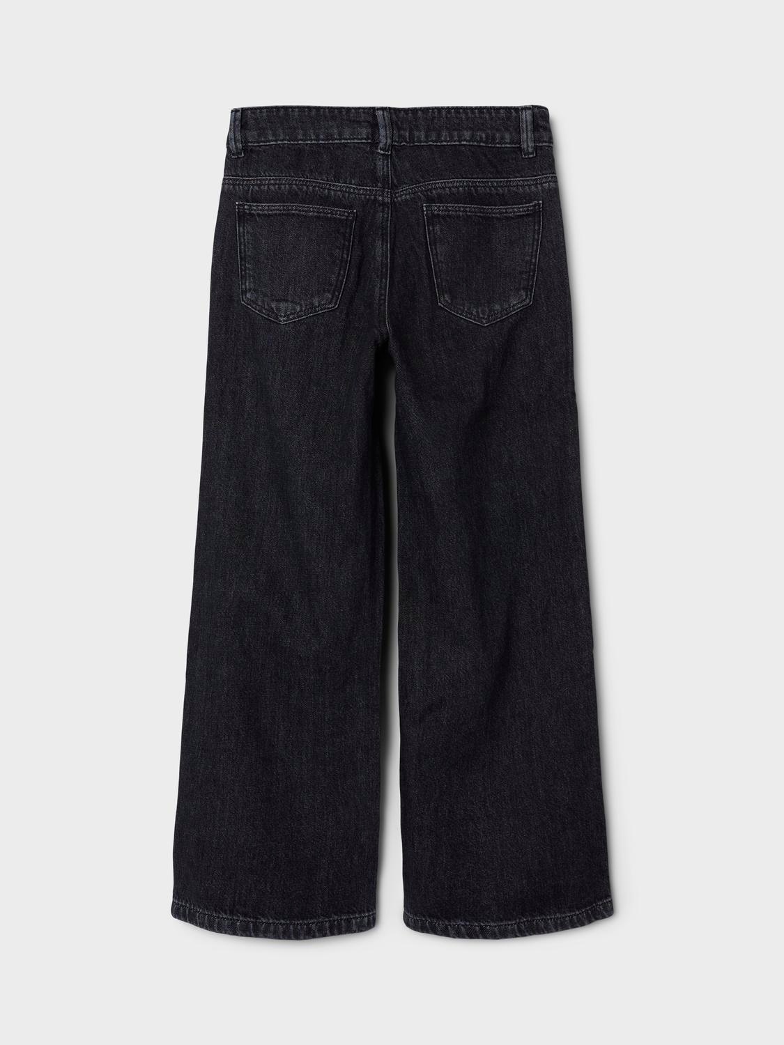 Name It Weite Jeans »NKFROSE für Mädchen mit weitem Bein und klassischem Sitz«, normal, Denim, Abriebeffekte, Reißverschluss