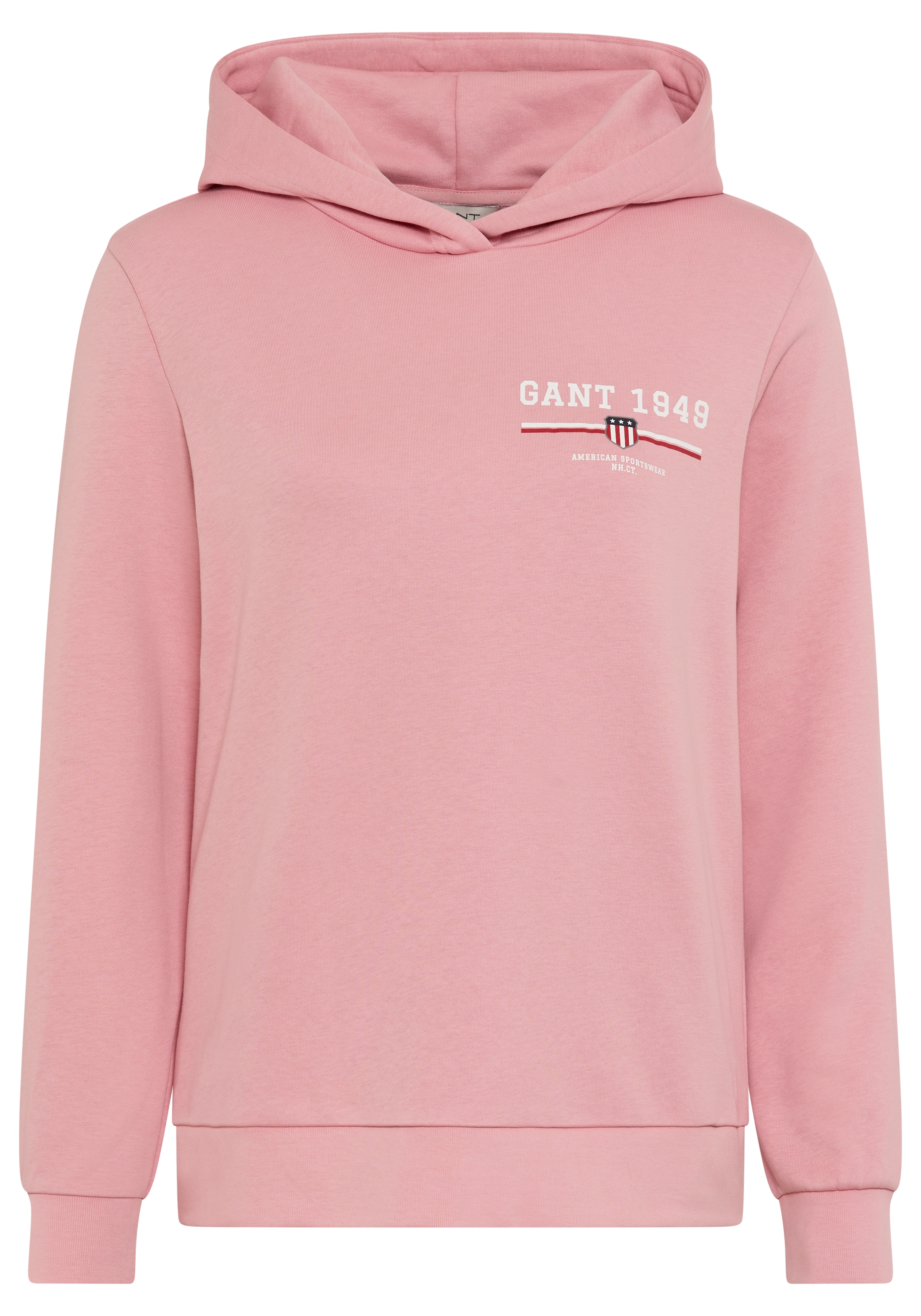 Gant Hoodie "REG GRAPHIC HOODIE", gerippte Abschlüsse, Kapuze ohne Kordel günstig online kaufen