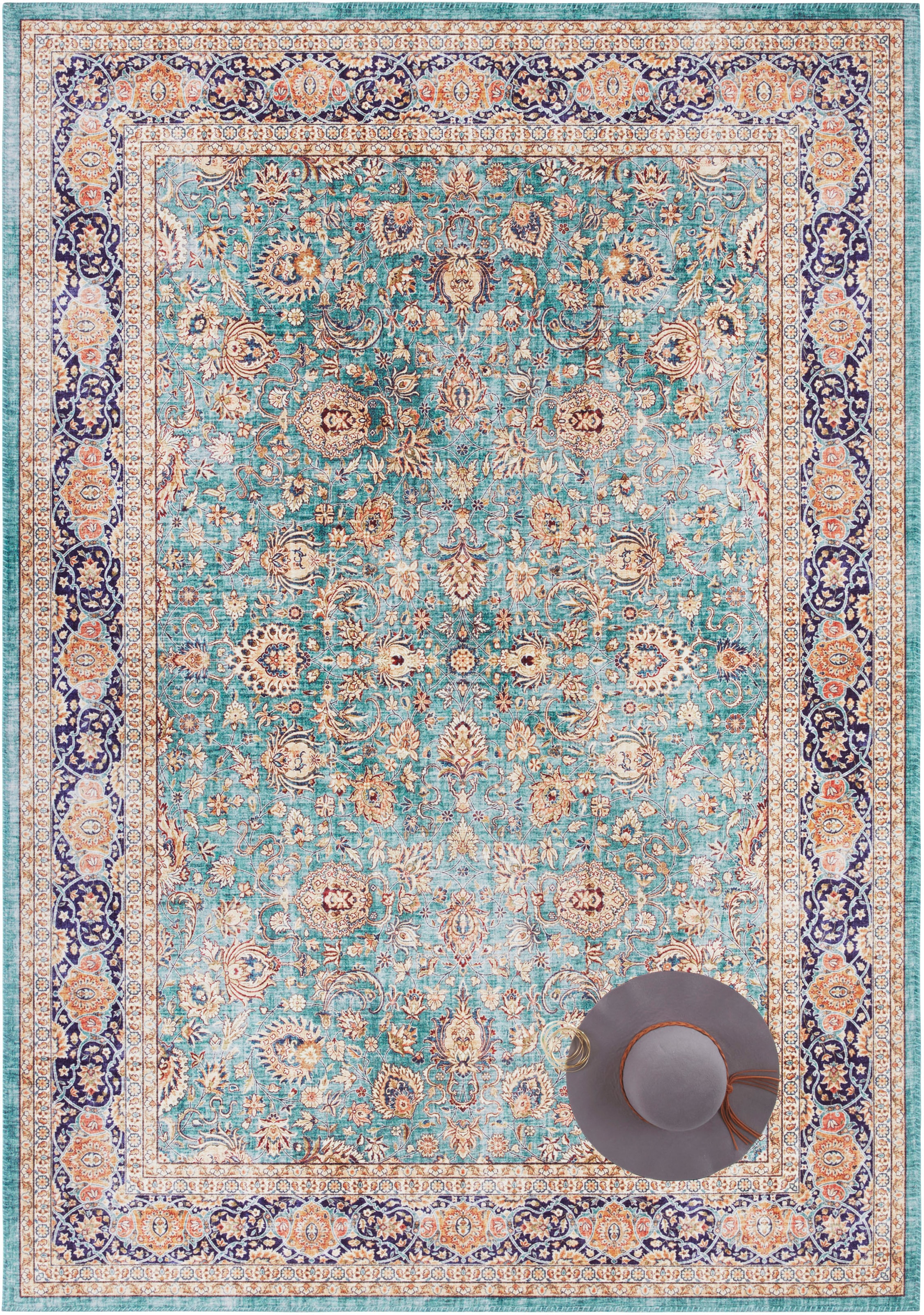 ELLE DECORATION Teppich »Keshan Maschad«, rechteckig, Orientalisch, Orient, Kurzflor, Vintage, Wohnzimmer, Schlafzimmer