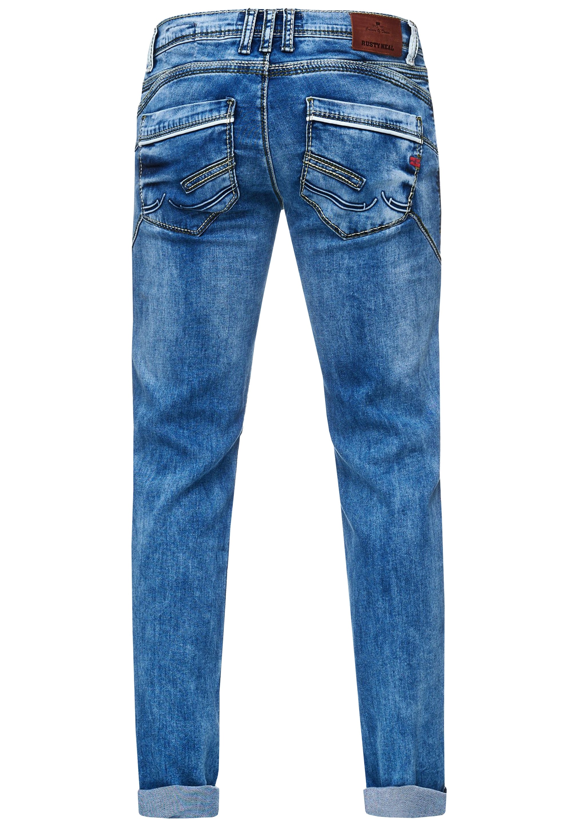 Rusty Neal Straight-Jeans »RUBEN 30«, mit angesagten Ziernähten