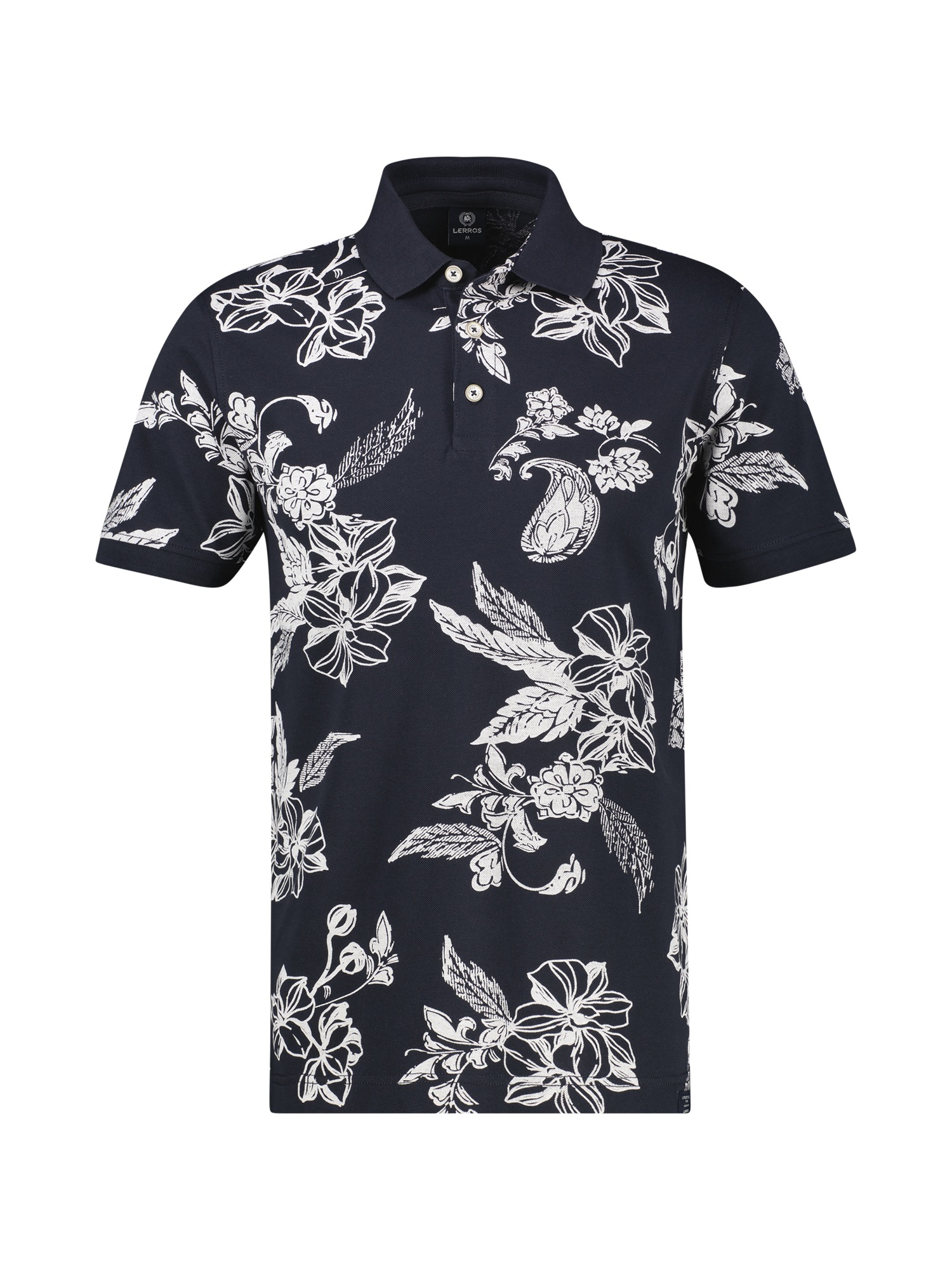 LERROS Poloshirt »Poloshirt mit floralem All-over-Print, 100 % Baumwolle«