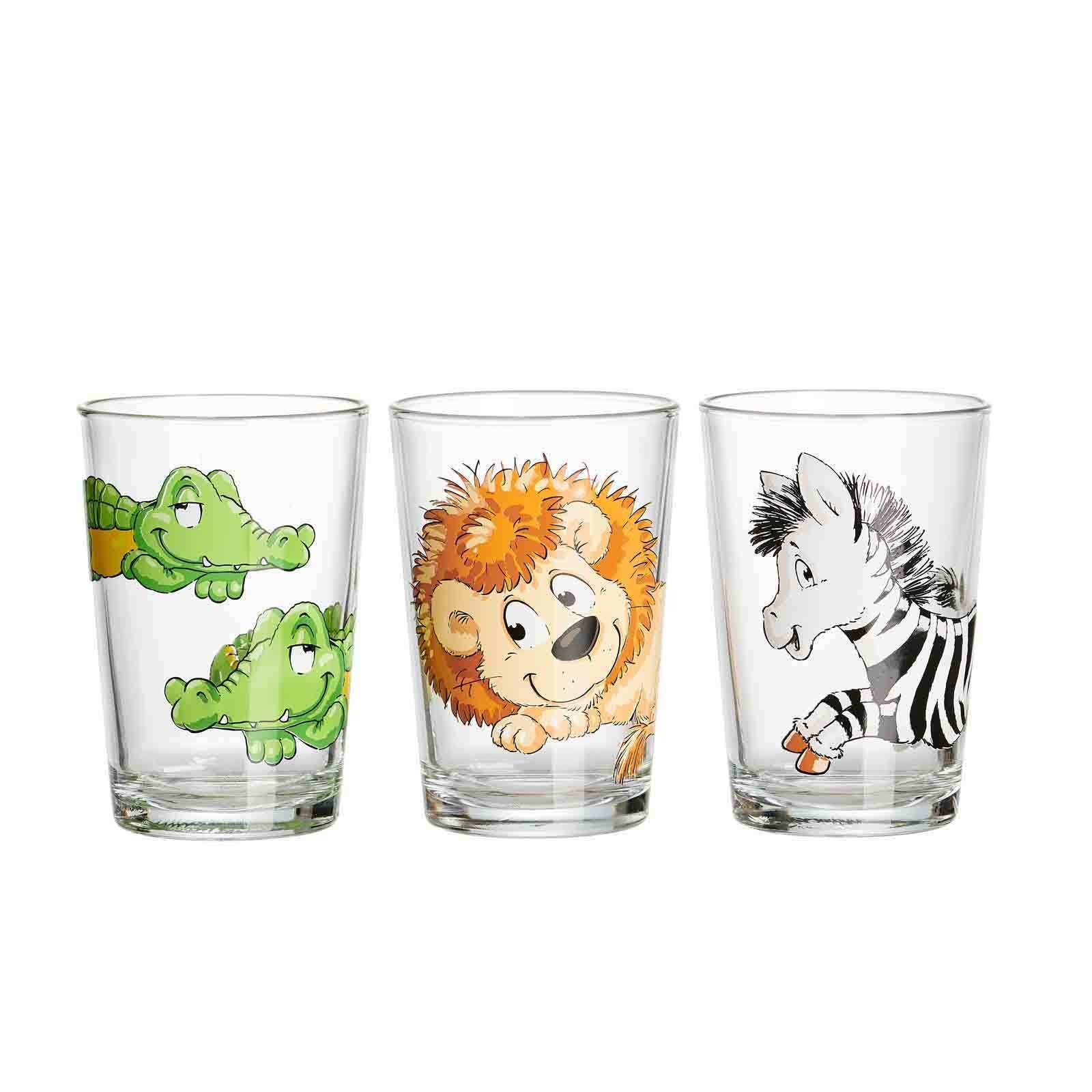 Kinderbecher RITZENHOFF & BREKER "Kindergläser verschiedene Motive 205 ml 9er Set bunt", bunt, 9 tlg., Glas, Trinkgefäße, Kinderbecher 2
